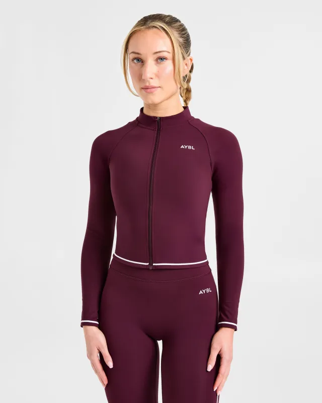 Form Zip Up Jacket - Deep Mulberry sold by AYBL