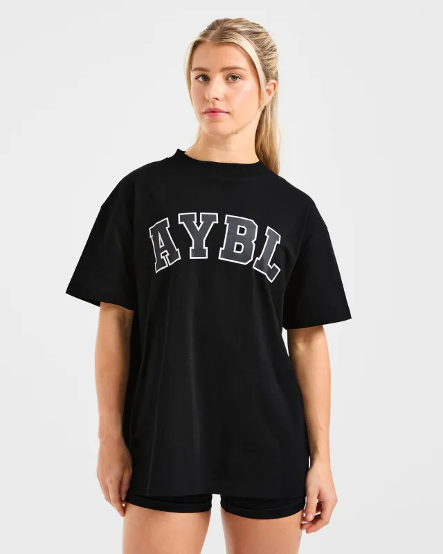 Varsity 2.0 Oversized T Shirt - Black sold by AYBL