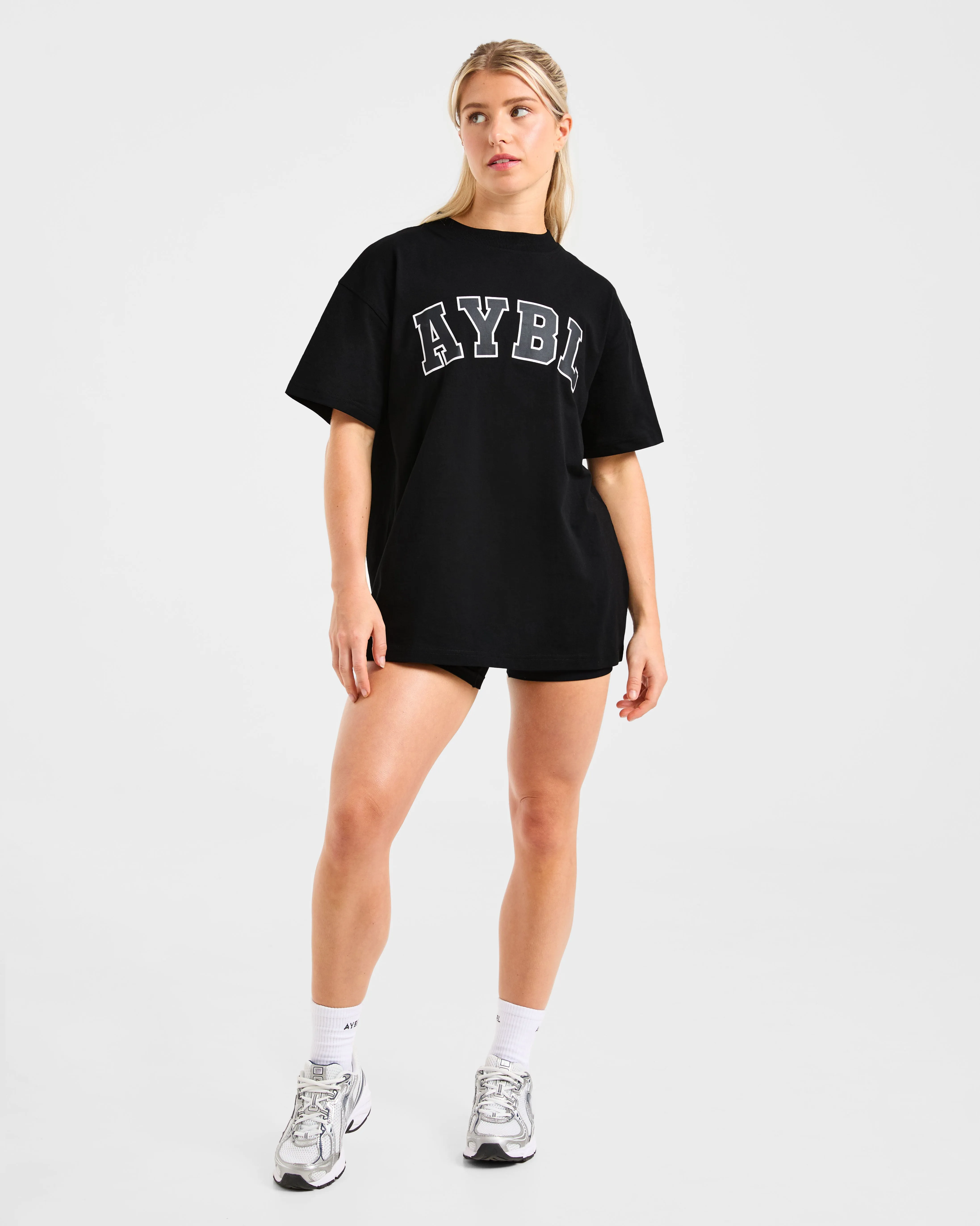 Varsity 2.0 Oversized T Shirt - Black sold by AYBL product image thumbnail 3