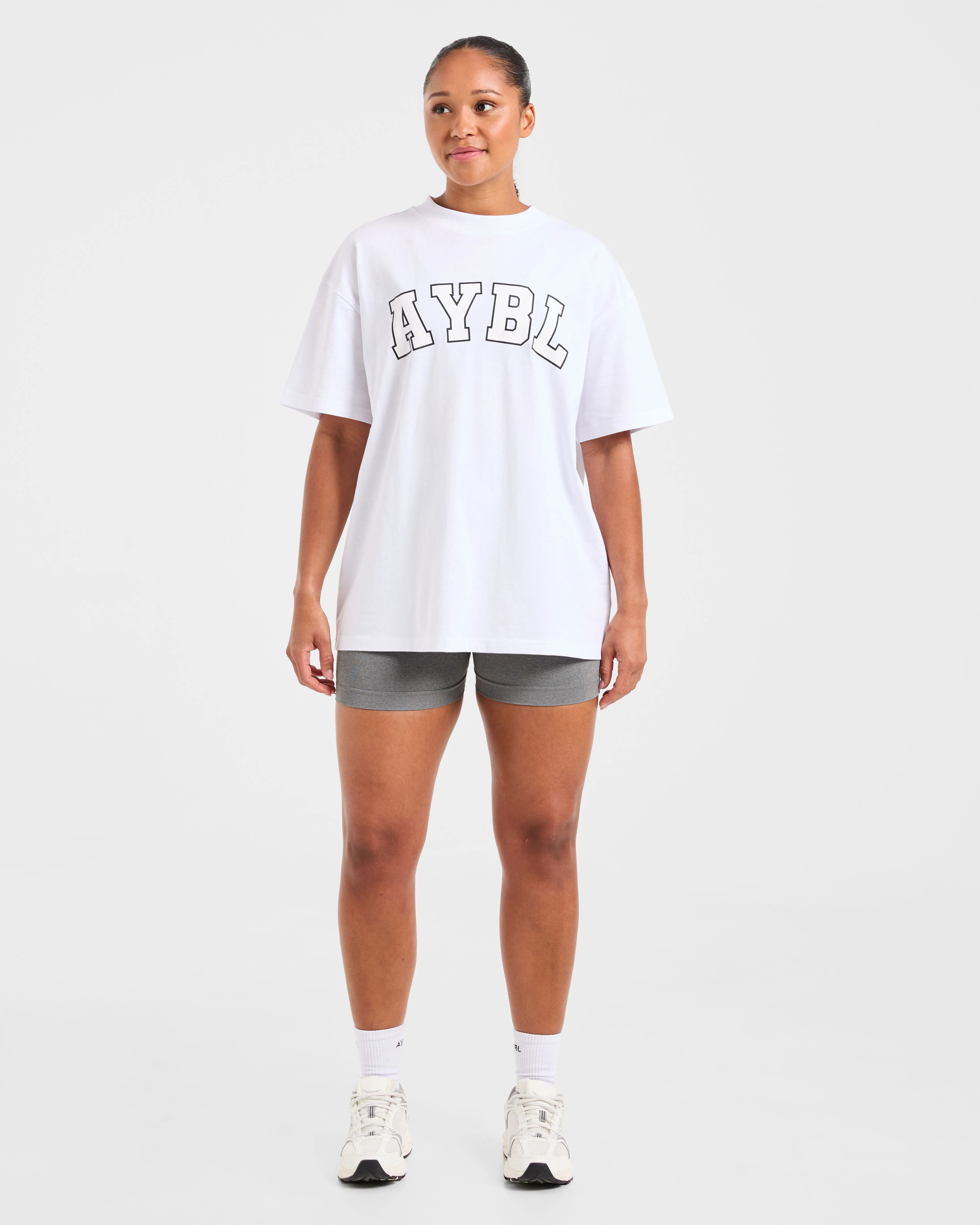 Varsity 2.0 Oversized T Shirt - White sold by AYBL product image thumbnail 3