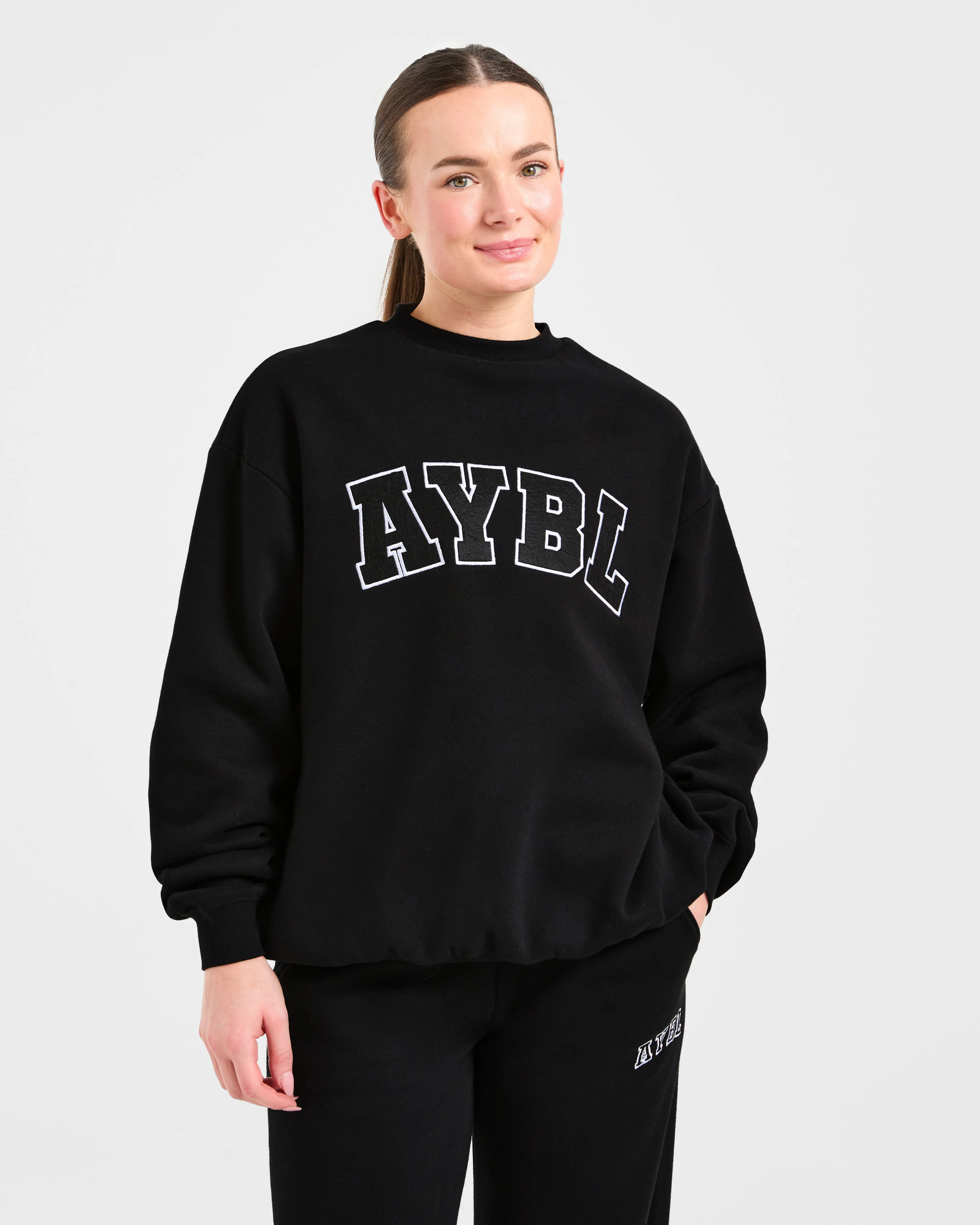 Varsity 2.0 Oversized Sweatshirt - Black sold by AYBL