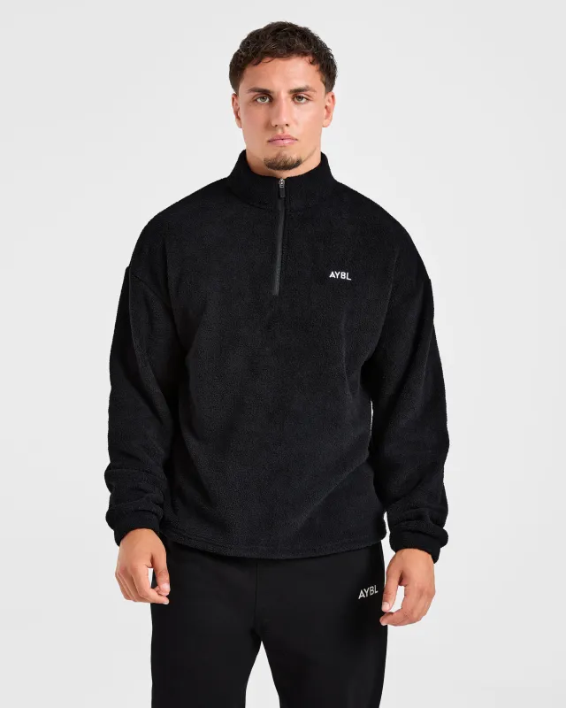 Essential 1/4 Zip Fleece  - Black sold by AYBL