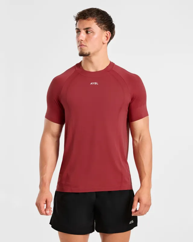 Attain Seamless T Shirt - Maroon Red sold by AYBL