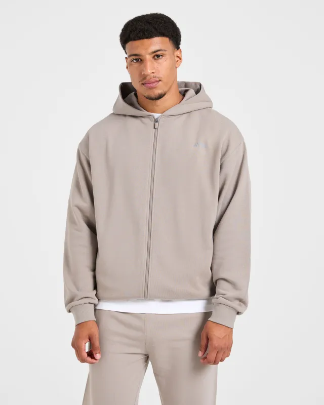 Craft Oversized Zip Up Hoodie - Fog made by AYBL