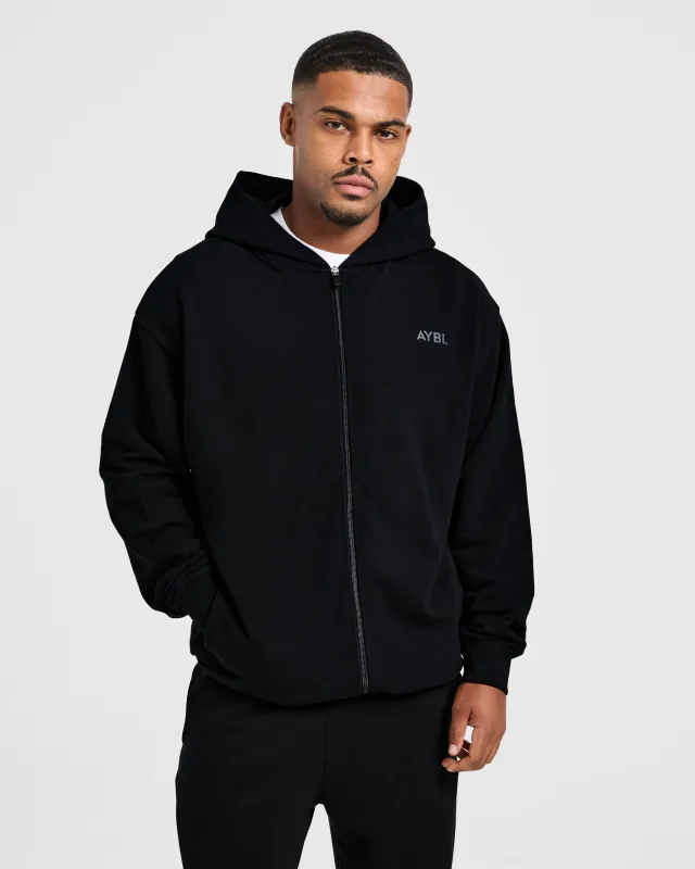 Craft Oversized Zip Up Hoodie - Black sold by AYBL