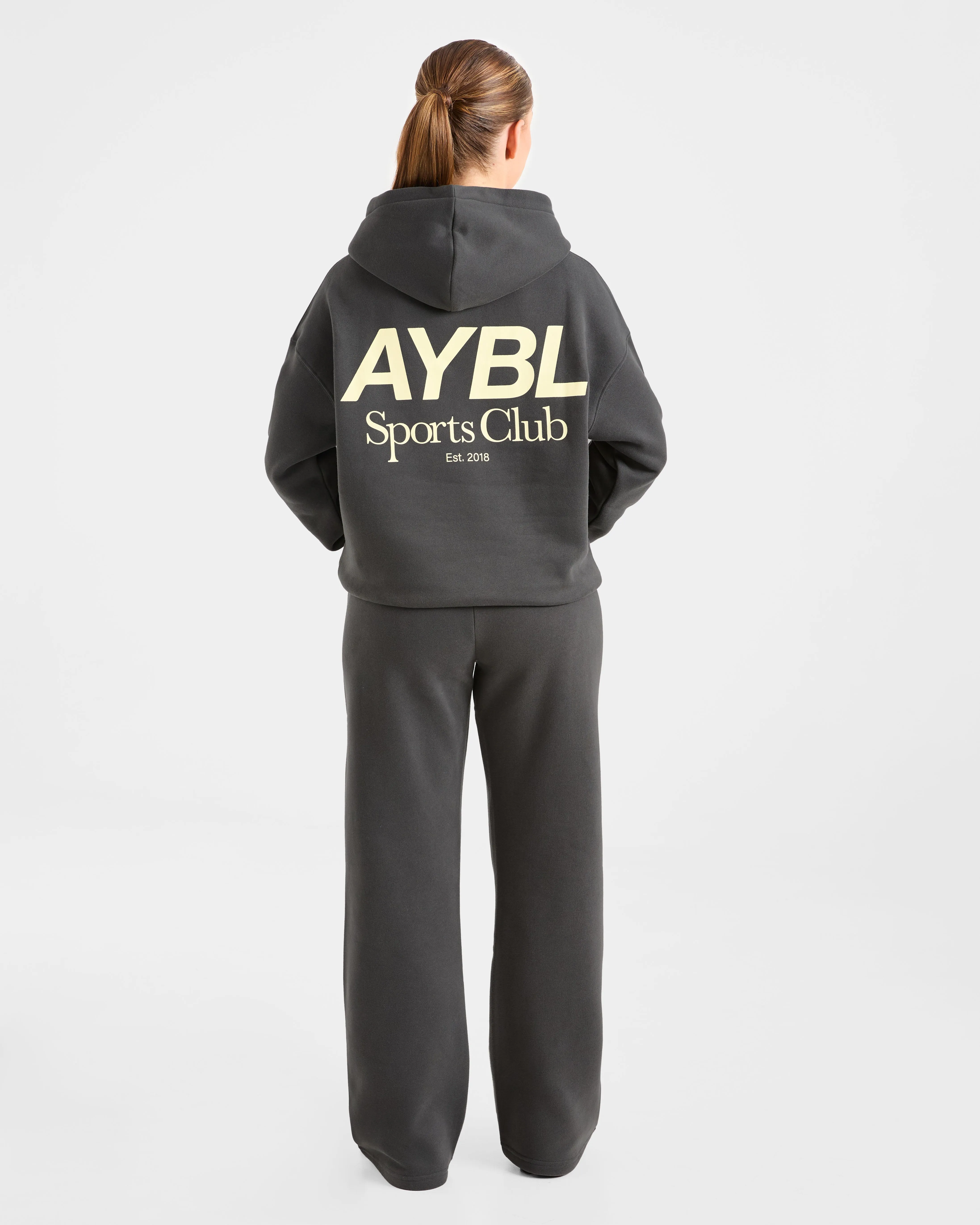 AYBL Sports Club Oversized Straight Leg Joggers - Charcoal/Yellow sold by AYBL product image thumbnail 4