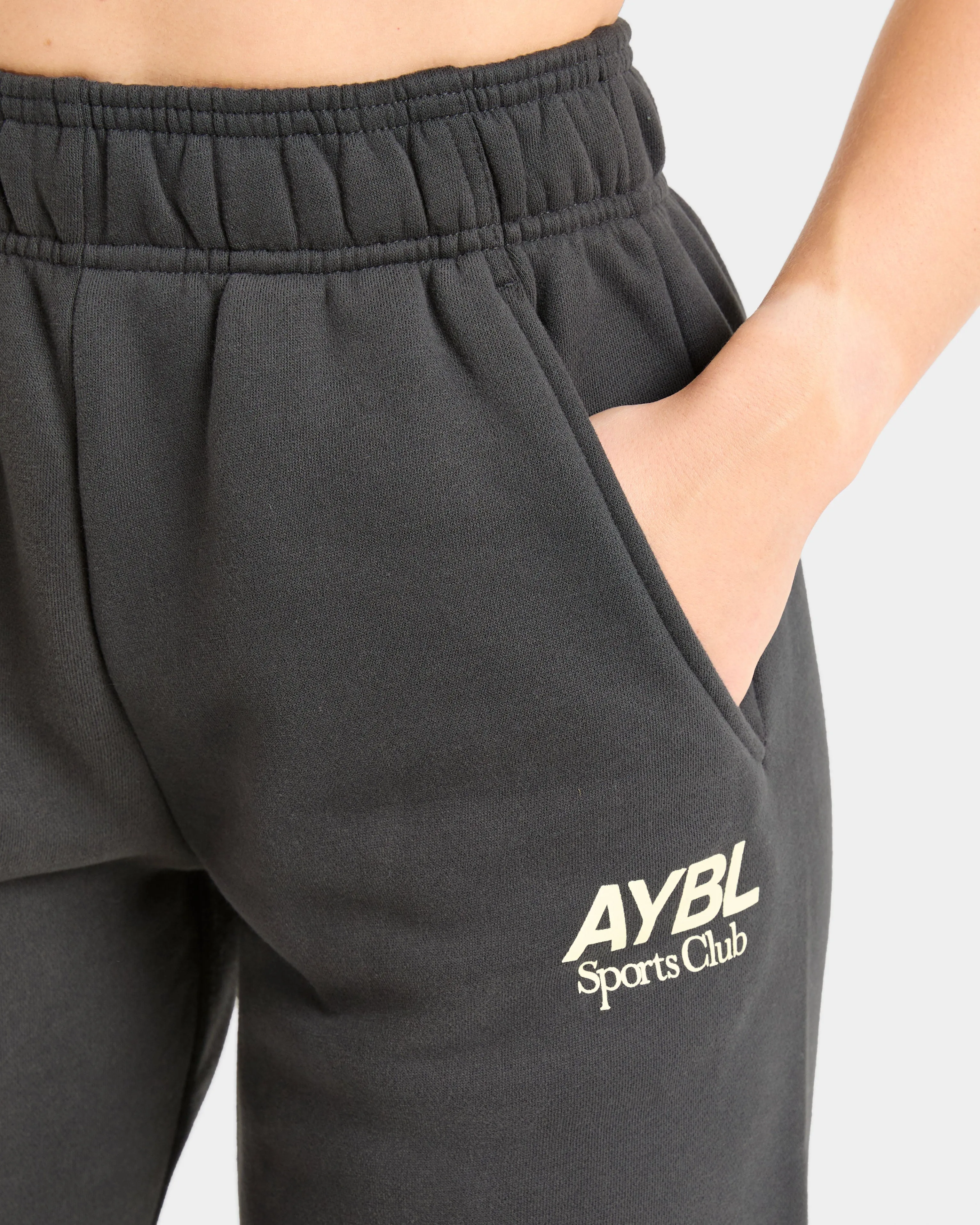 AYBL Sports Club Oversized Straight Leg Joggers - Charcoal/Yellow sold by AYBL product image thumbnail 5