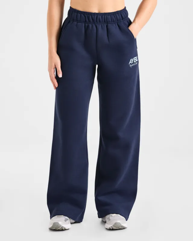 AYBL Sports Club Oversized Straight Leg Joggers - Navy/Blue sold by AYBL