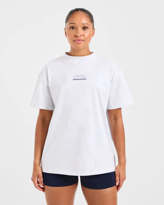Athletics Track Oversized T Shirt - Heather Grey/Navy sold by AYBL