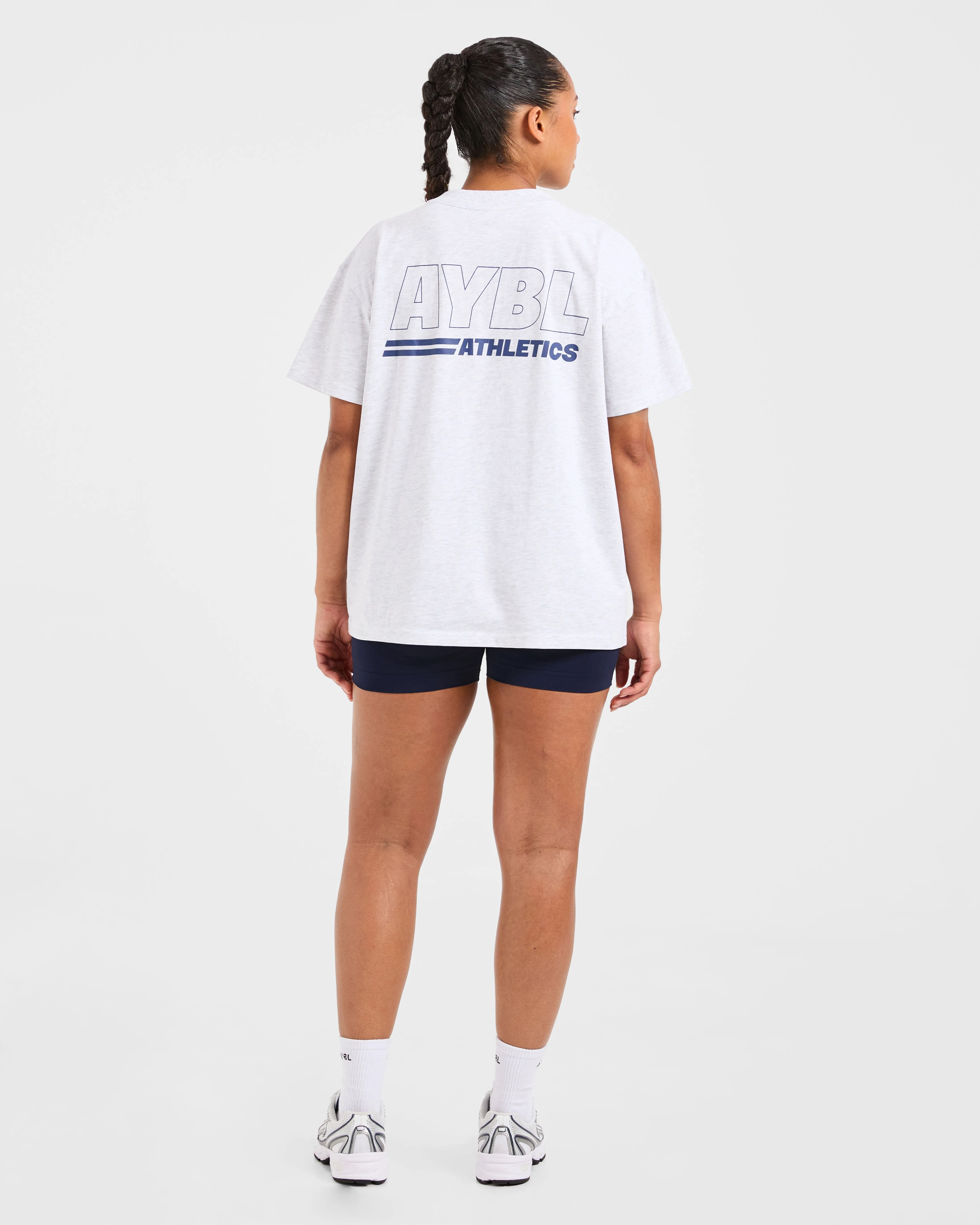Athletics Track Oversized T Shirt - Heather Grey/Navy sold by AYBL product image thumbnail 4