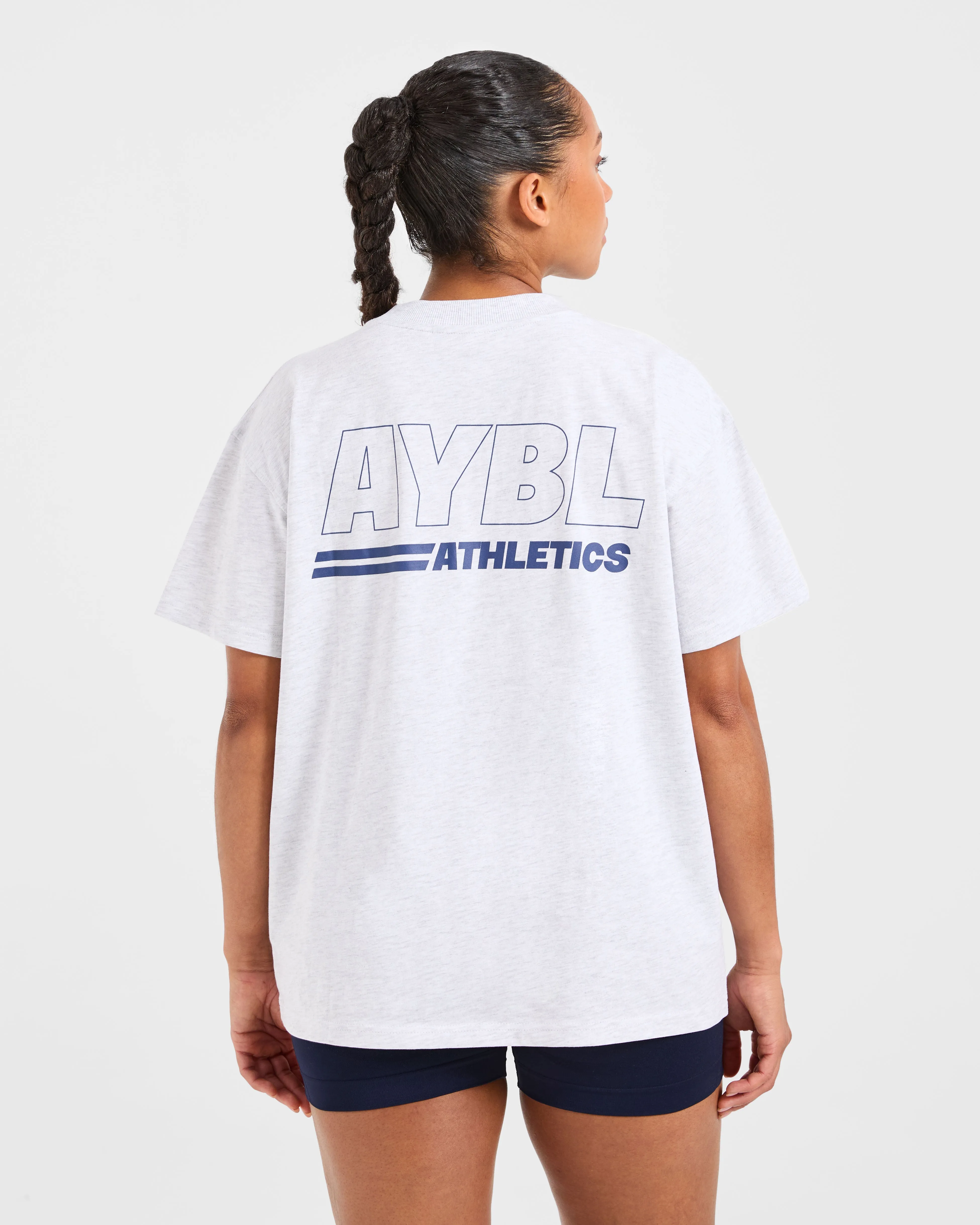 Athletics Track Oversized T Shirt - Heather Grey/Navy sold by AYBL product image thumbnail 2