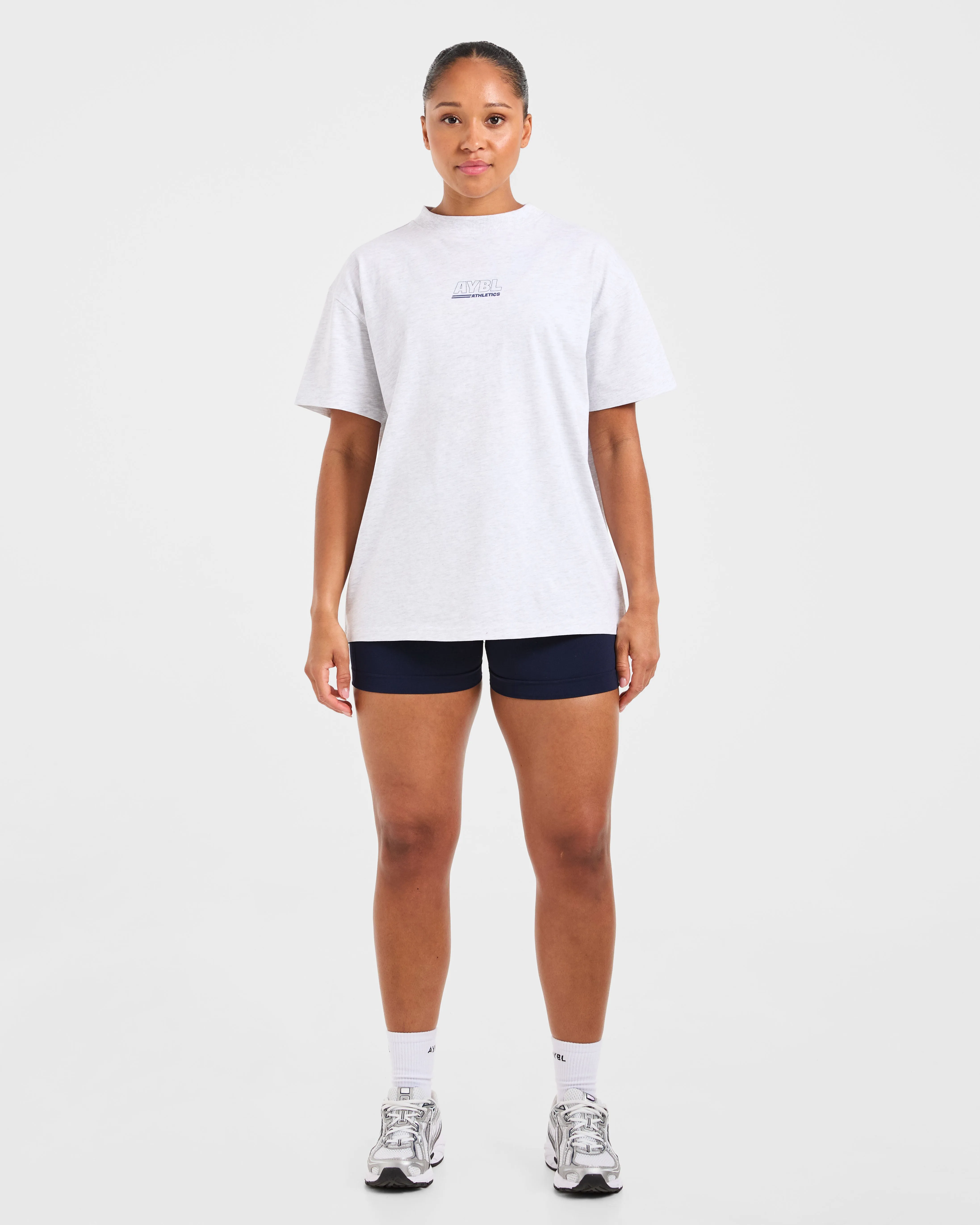 Athletics Track Oversized T Shirt - Heather Grey/Navy sold by AYBL product image thumbnail 3