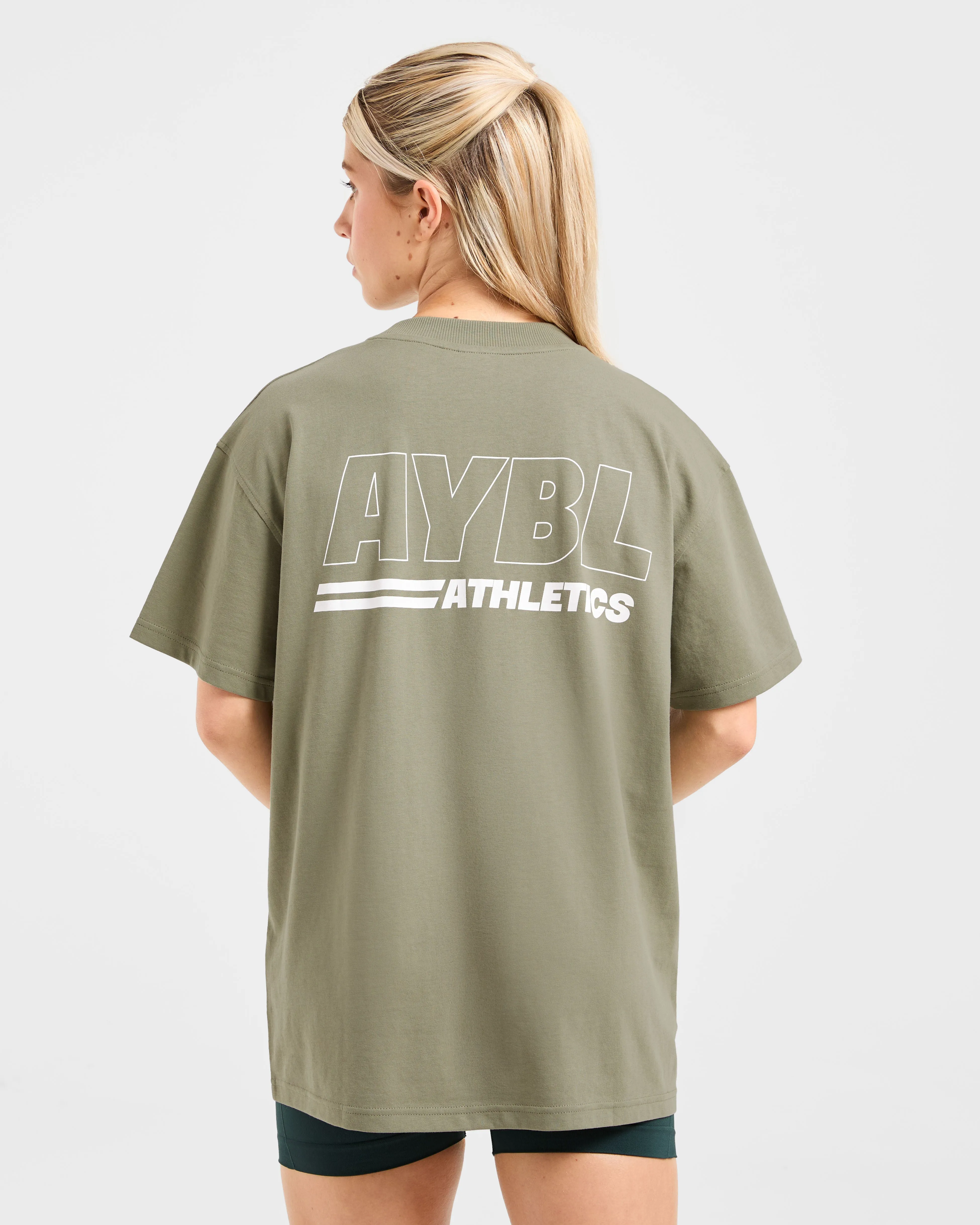 Athletics Track Oversized T Shirt - Muted Olive sold by AYBL product image thumbnail 2