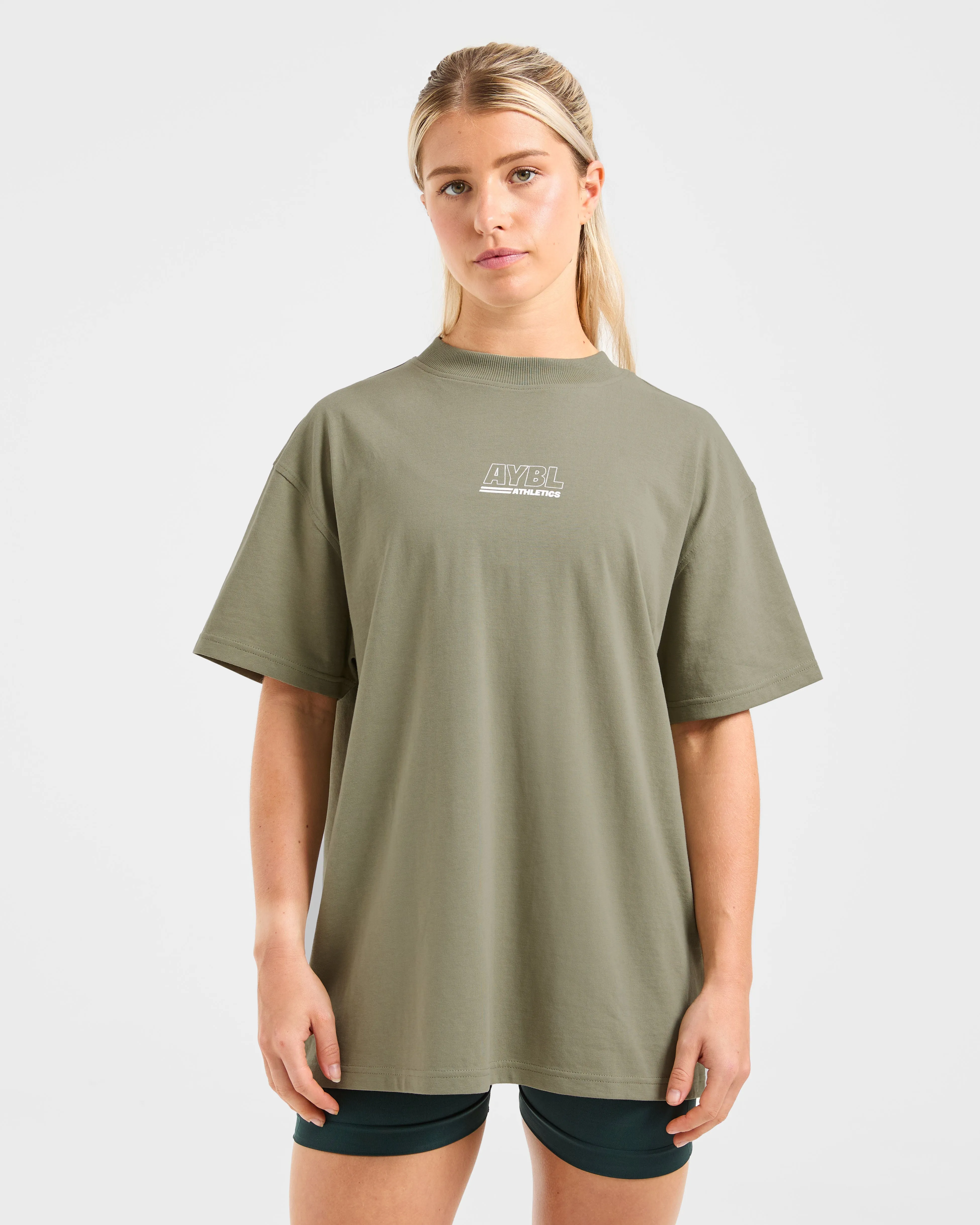 Athletics Track Oversized T Shirt - Muted Olive sold by AYBL