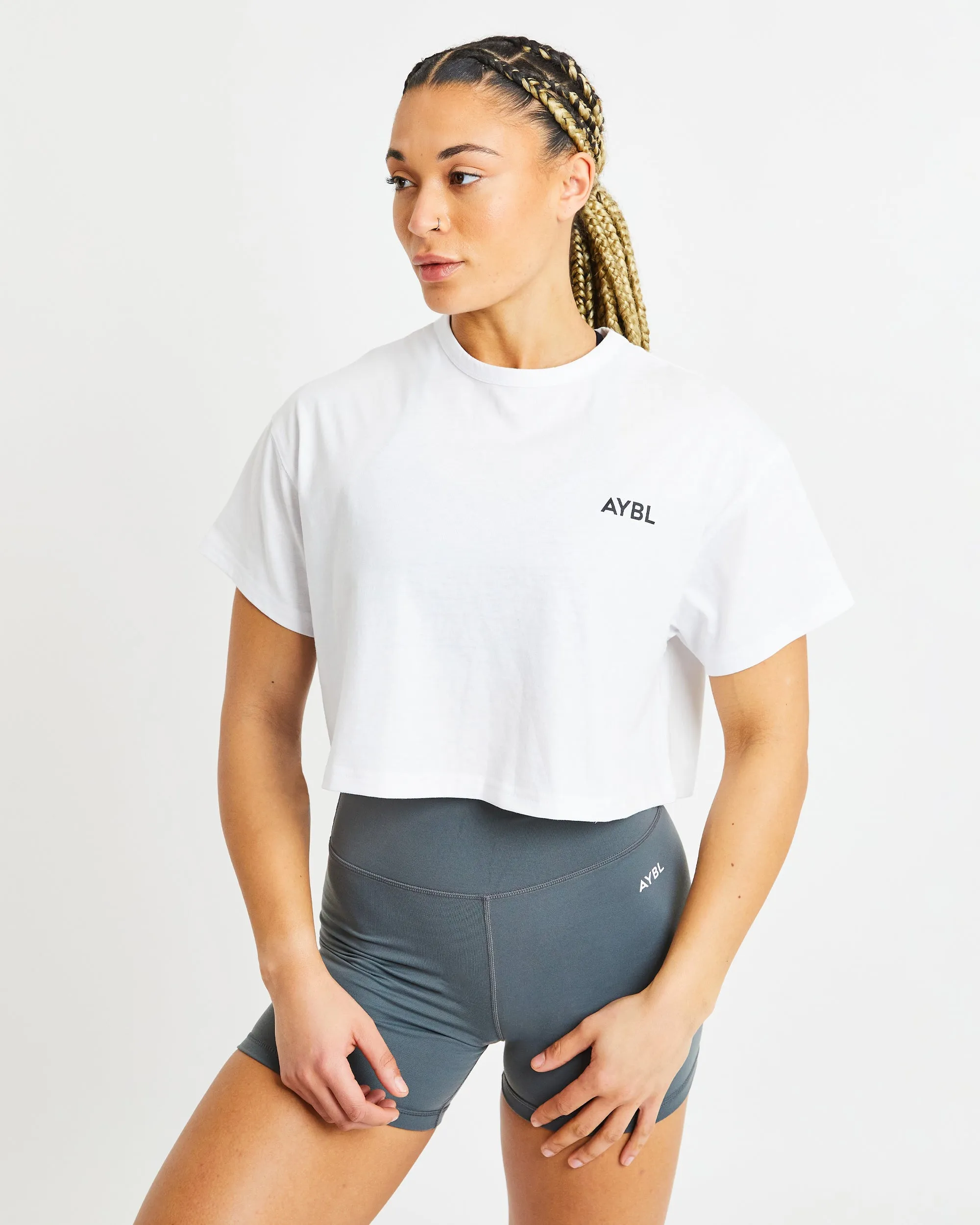 Training Oversized Crop T Shirt - White sold by AYBL product image thumbnail 2