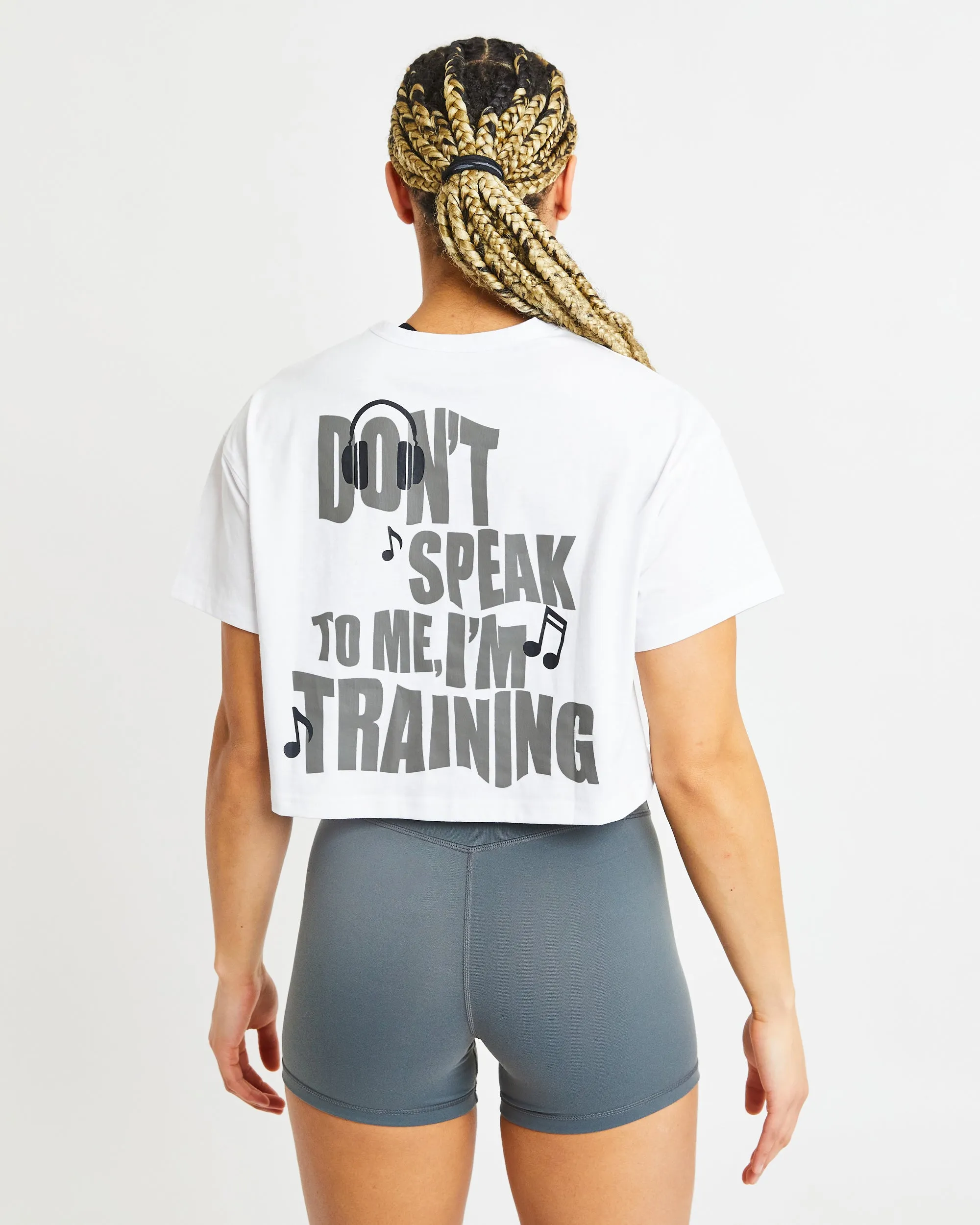 Training Oversized Crop T Shirt - White sold by AYBL