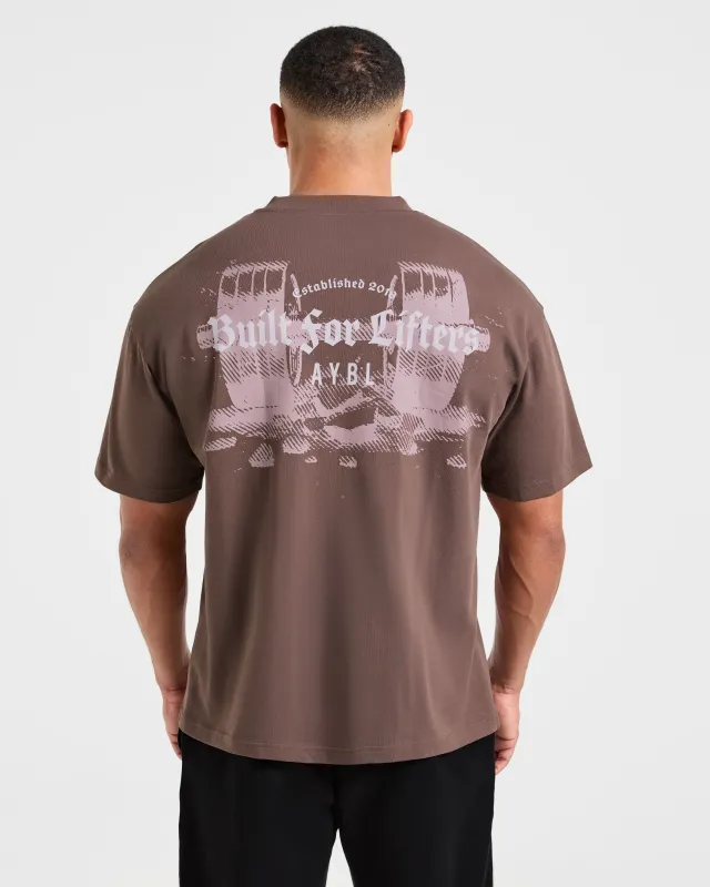 Built for Lifters Oversized T Shirt - Vintage Brown sold by AYBL