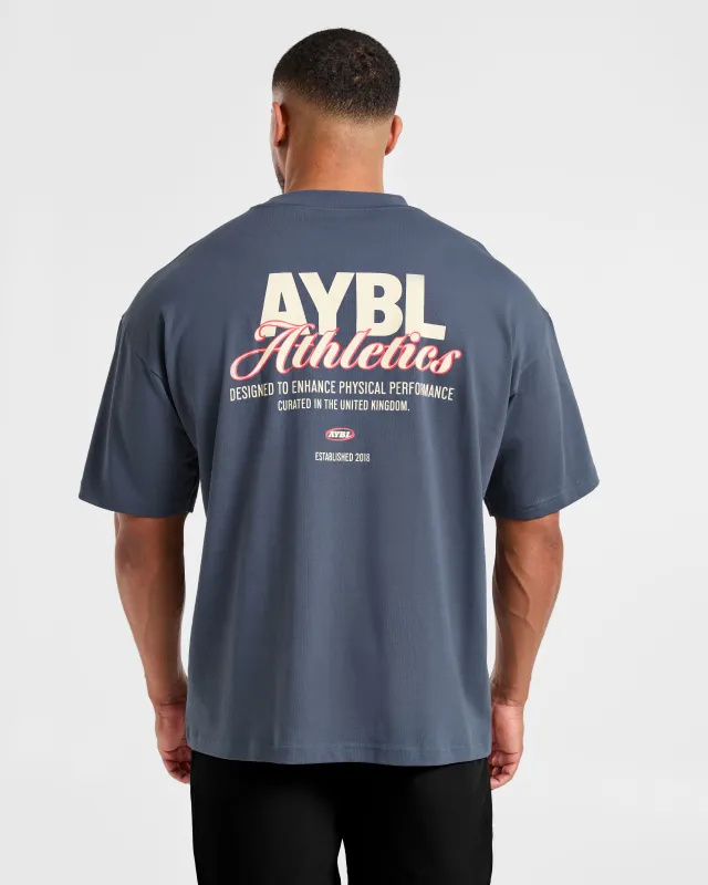 Athletics Script Oversized T Shirt - Vintage Blue sold by AYBL