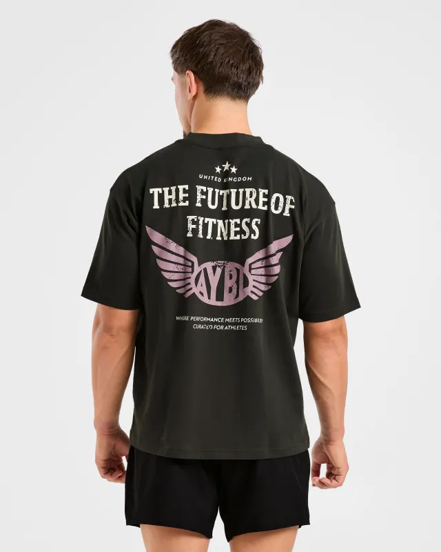 Future Fitness Oversized T Shirt - Charcoal/Mauve sold by AYBL