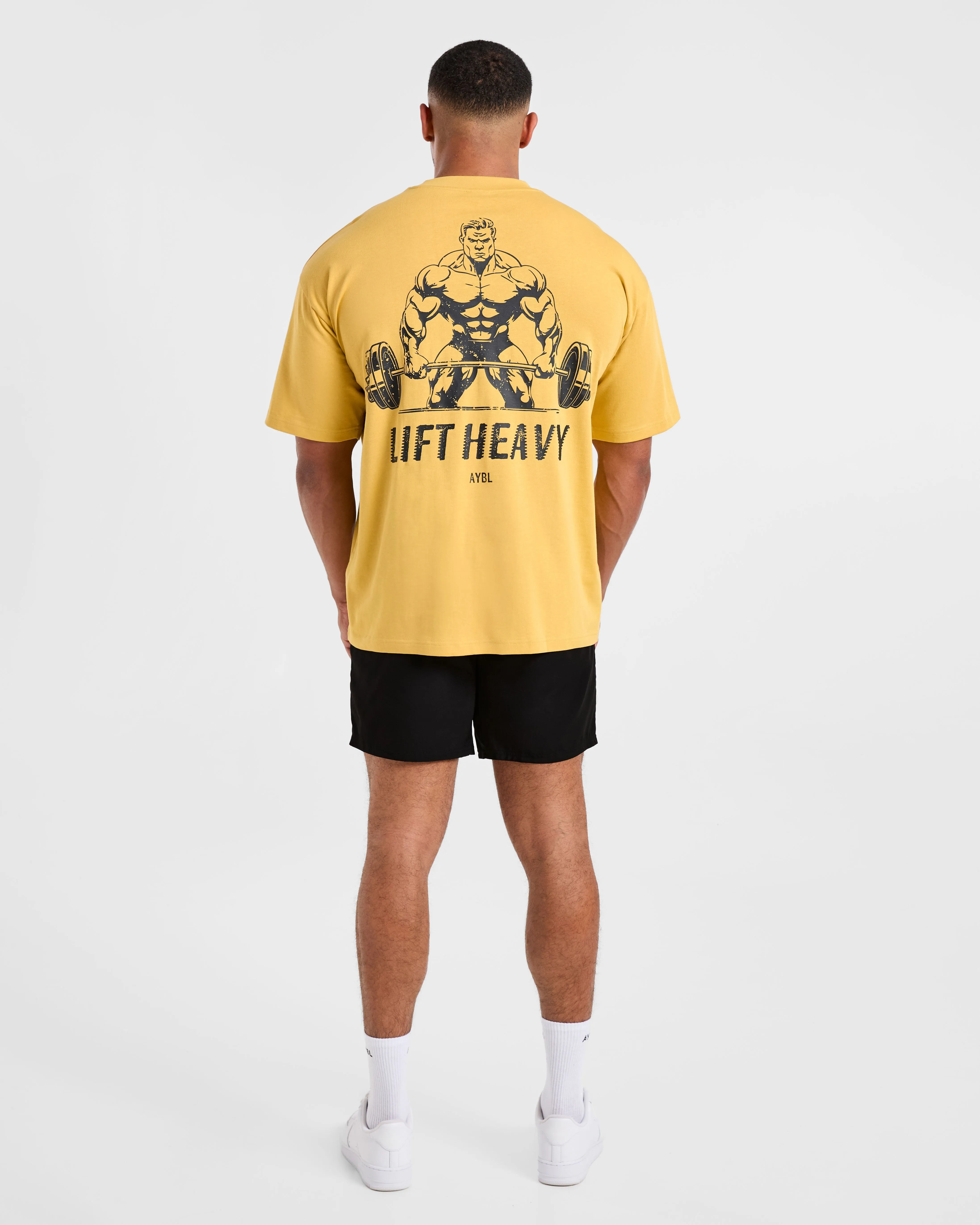 Lift Heavy Oversized T Shirt - Vintage Yellow sold by AYBL product image thumbnail 4
