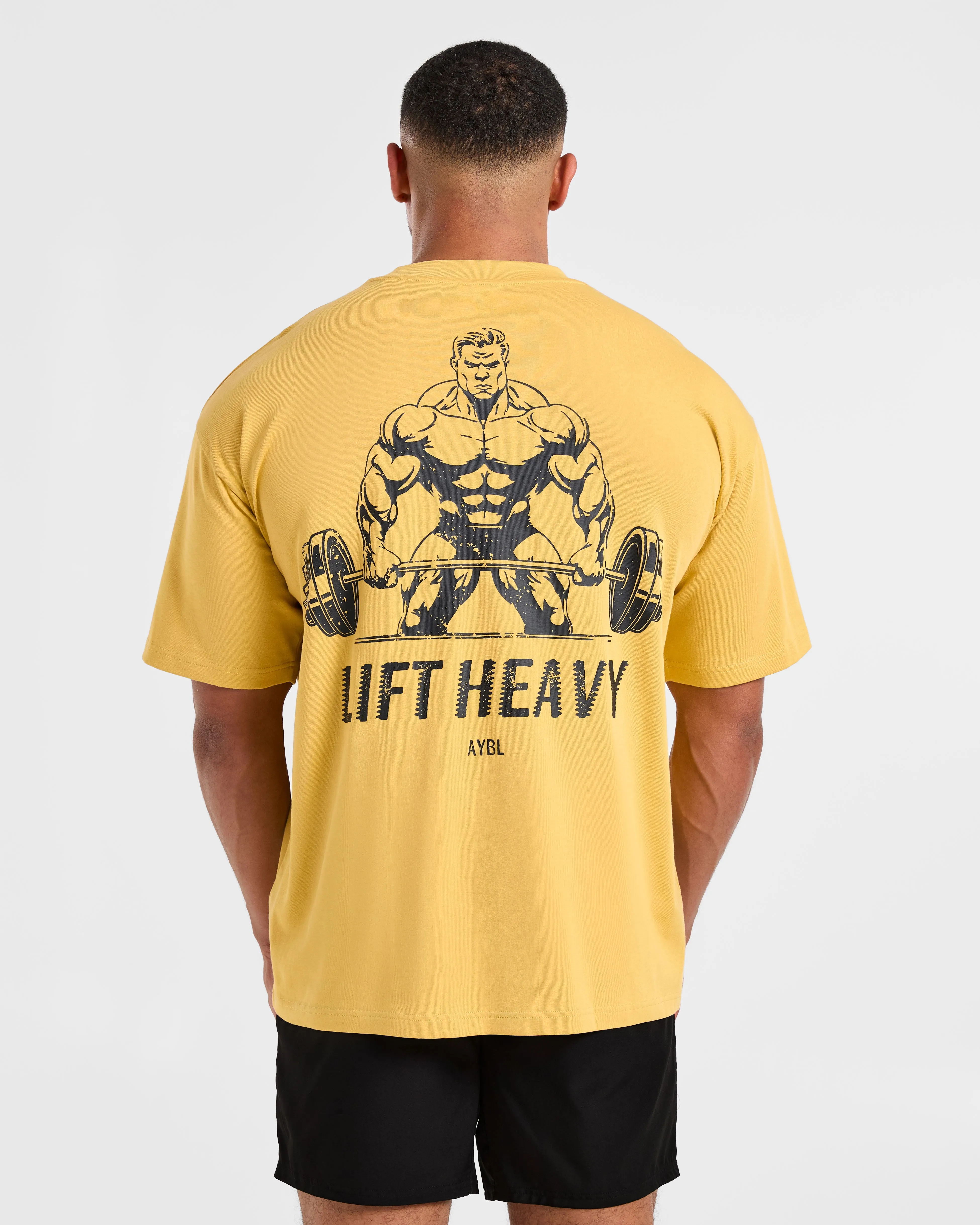 Lift Heavy Oversized T Shirt - Vintage Yellow sold by AYBL
