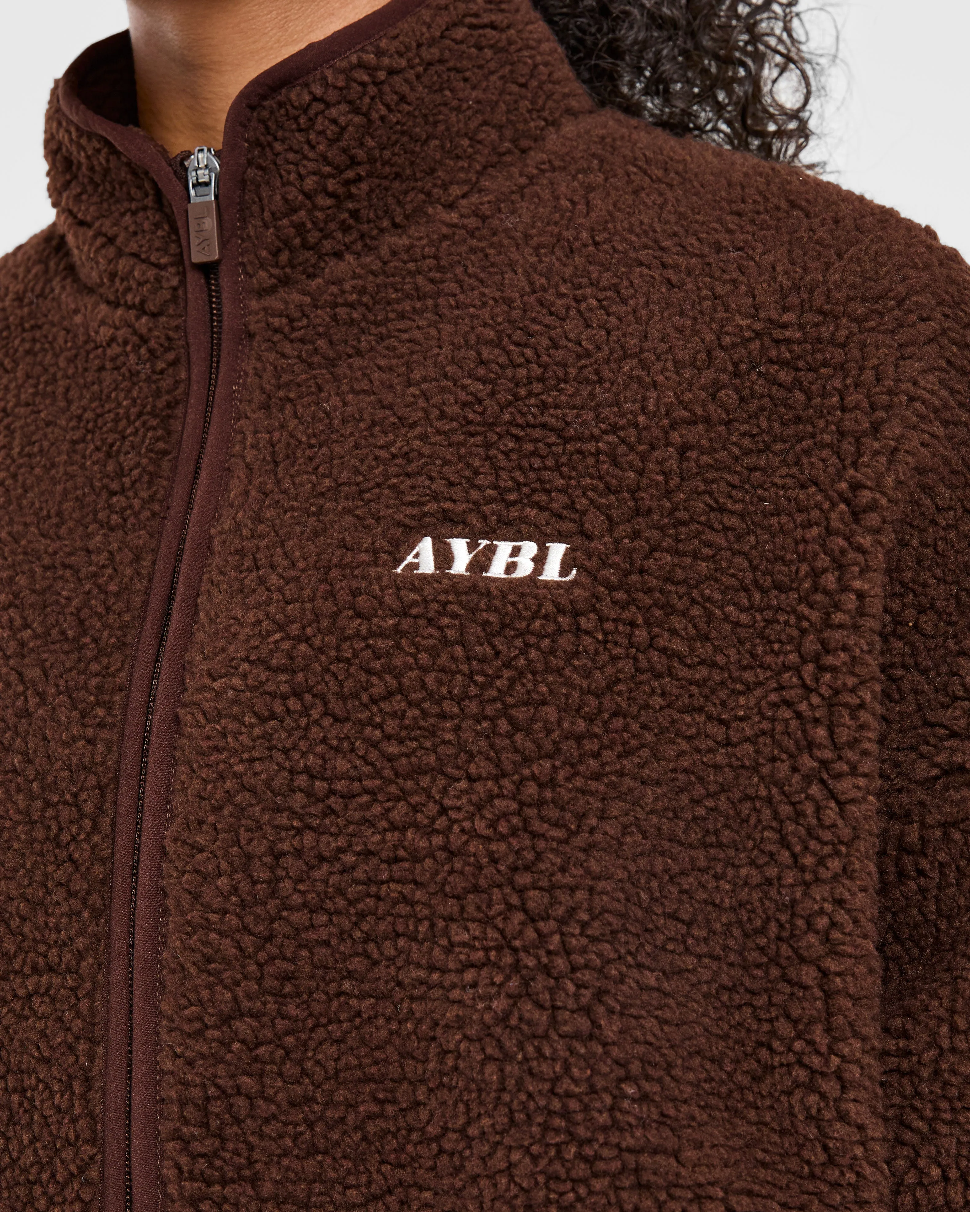Oversized Zip Up Fleece Jacket - Brown sold by AYBL product image thumbnail 5