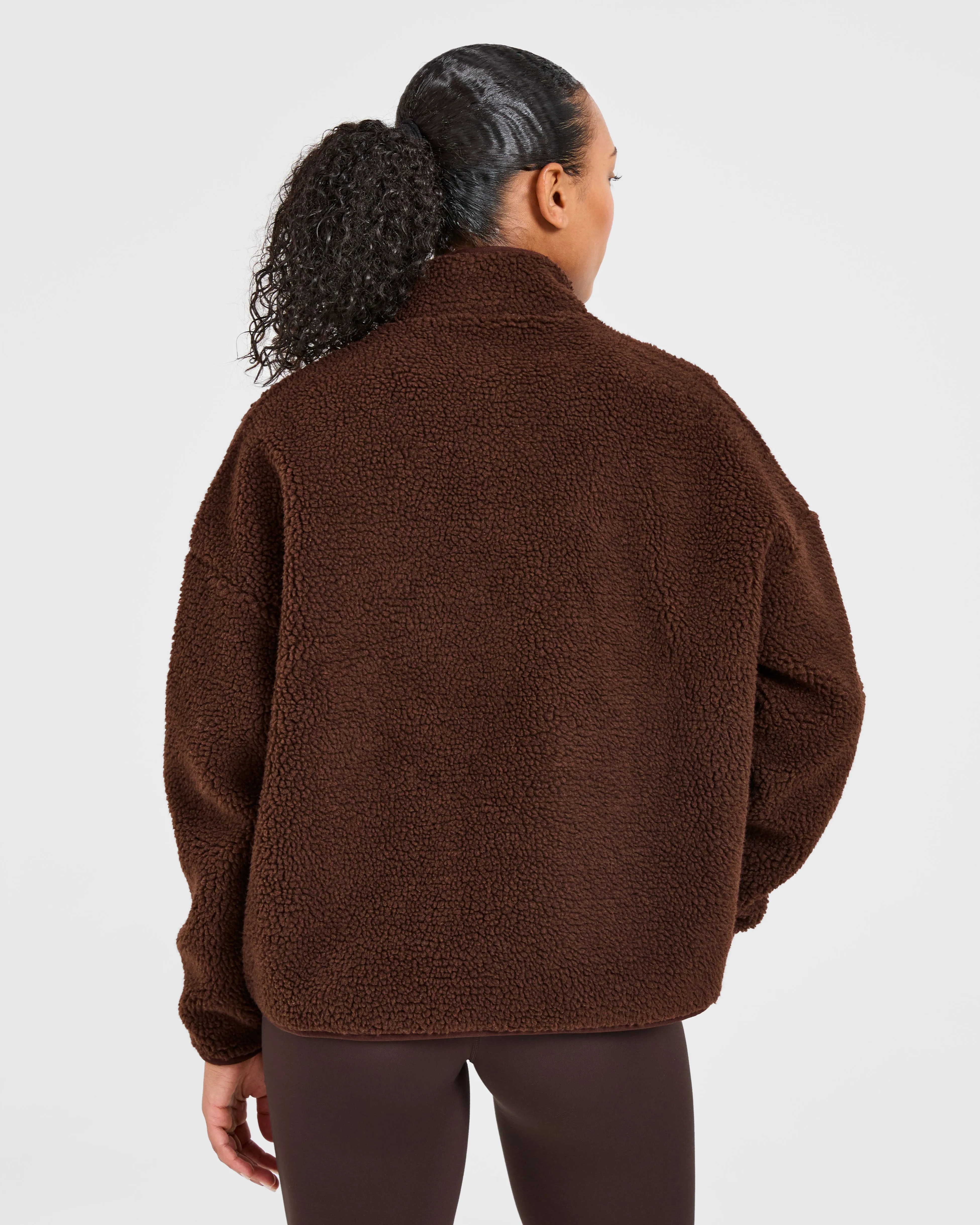Oversized Zip Up Fleece Jacket - Brown sold by AYBL product image thumbnail 2
