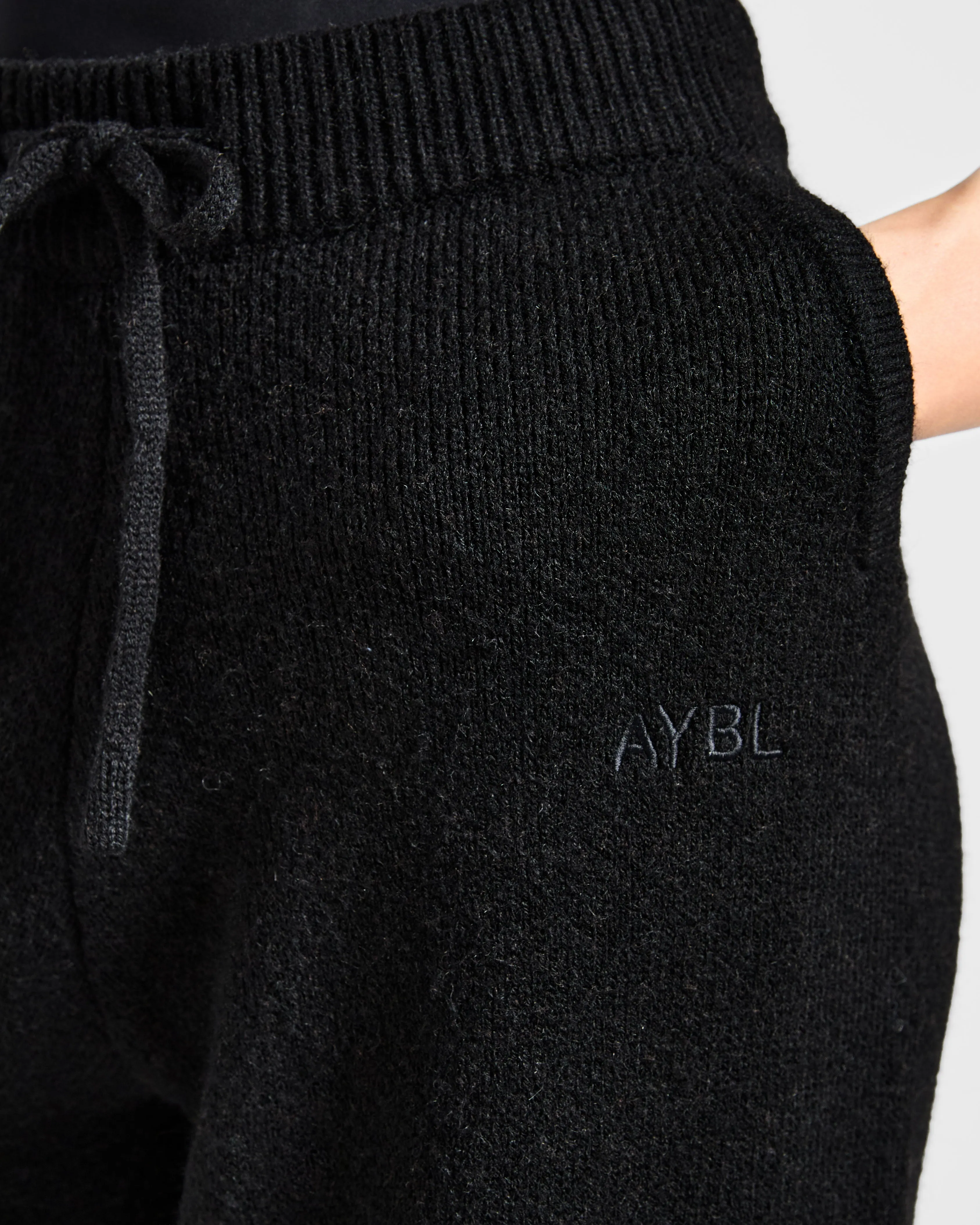 Soft Oversized Knitted Straight Leg Joggers - Black sold by AYBL product image thumbnail 5