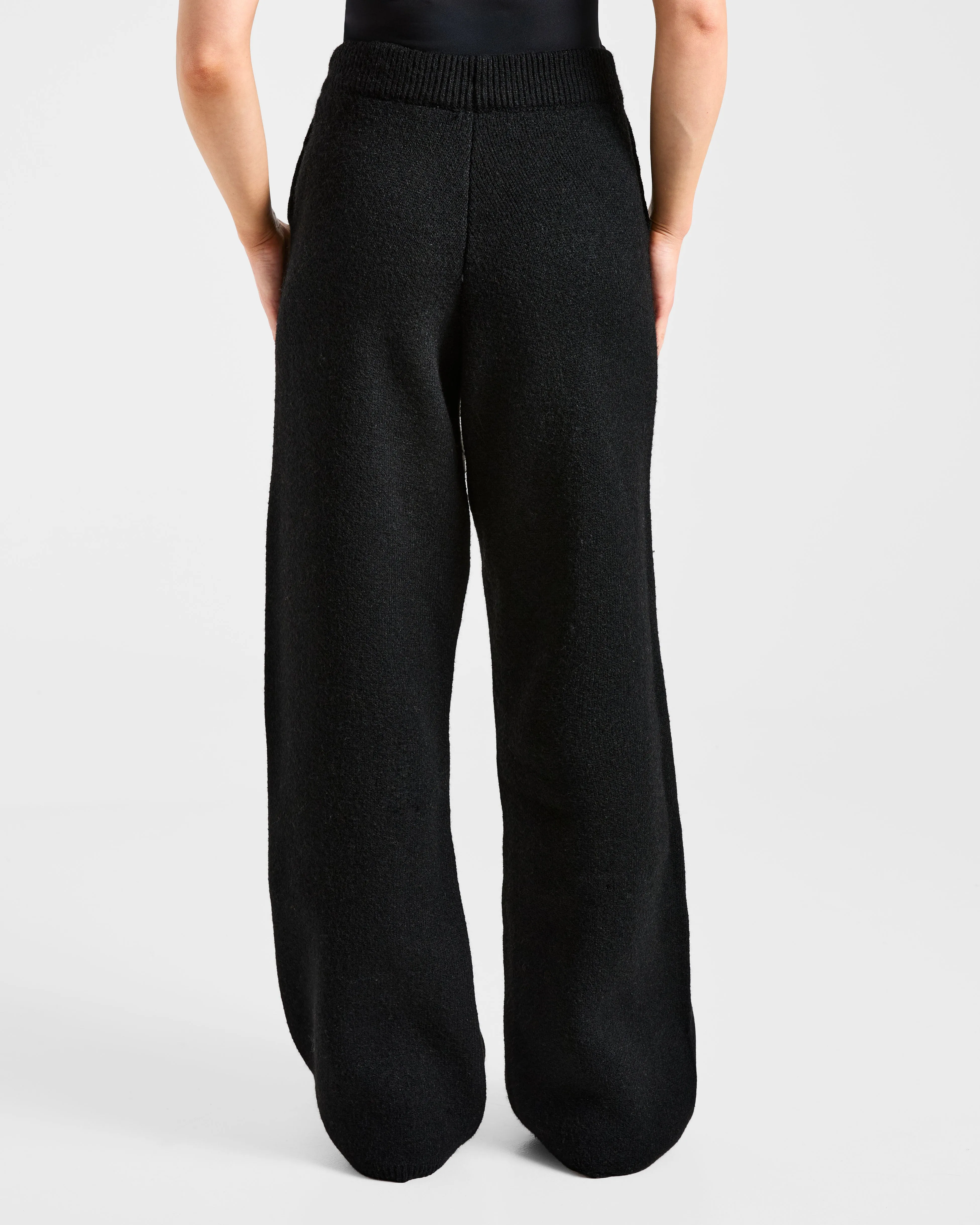 Soft Oversized Knitted Straight Leg Joggers - Black sold by AYBL product image thumbnail 2