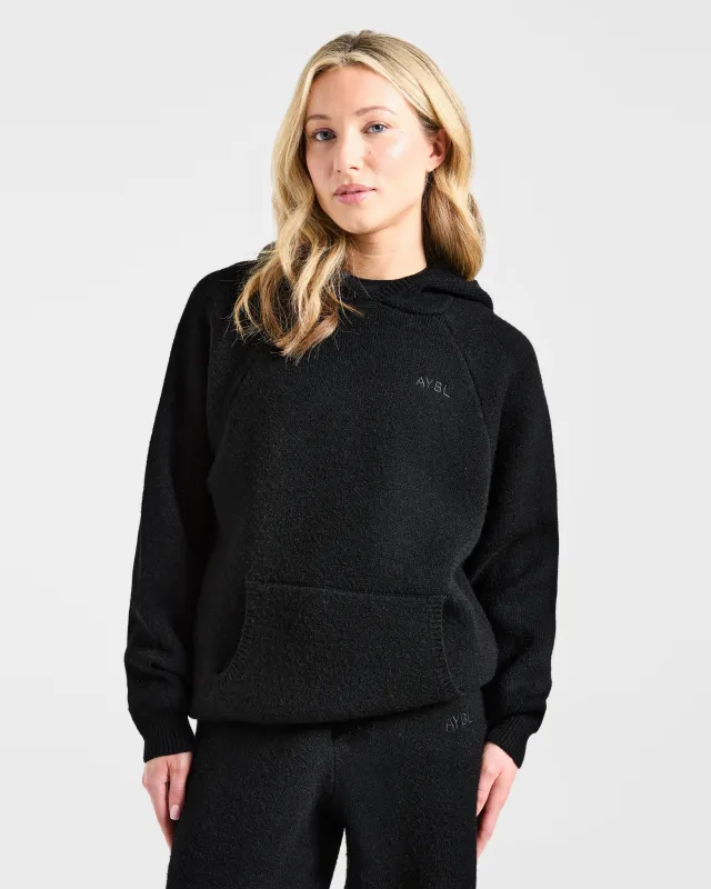 Soft Oversized Knitted Hoodie - Black sold by AYBL
