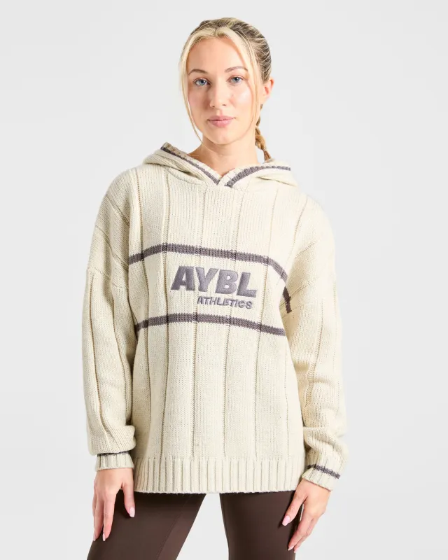Athletics Oversized Knitted Hoodie - Oatmeal sold by AYBL