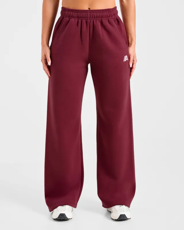 Retro Athletics Oversized Straight Leg Joggers - Deep Raspberry/Pink sold by AYBL