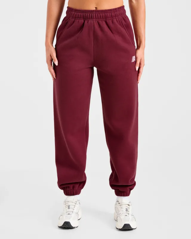 Retro Athletics Oversized Joggers - Deep Raspberry/Pink sold by AYBL