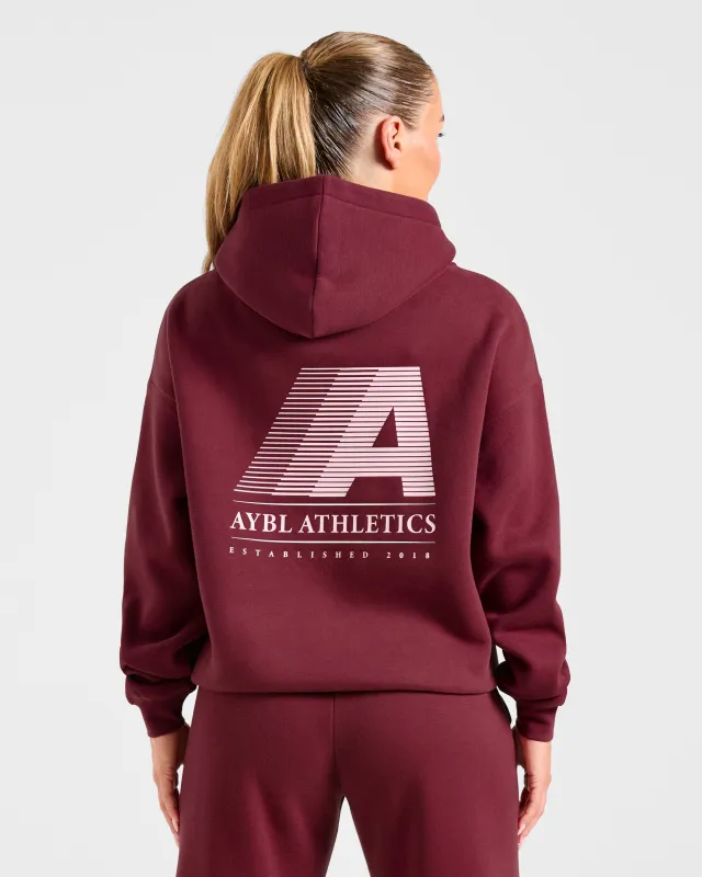 Retro Athletics Oversized Hoodie - Deep Raspberry/Pink sold by AYBL