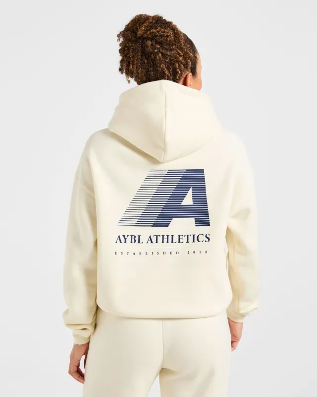Retro Athletics Oversized Hoodie - Butter Yellow/Navy sold by AYBL