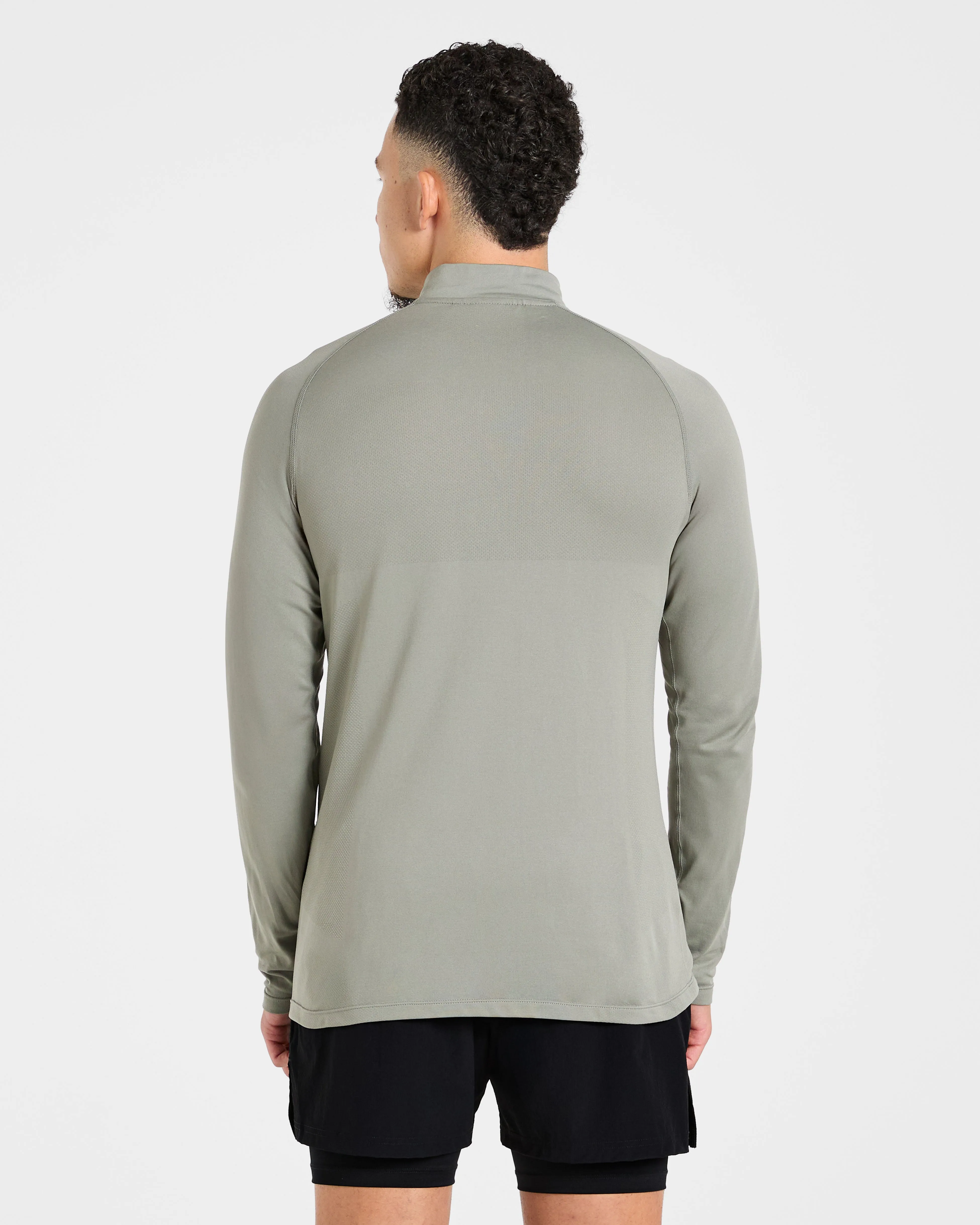 Essential Seamless 1/4 Zip Pullover - Olive sold by AYBL product image thumbnail 2