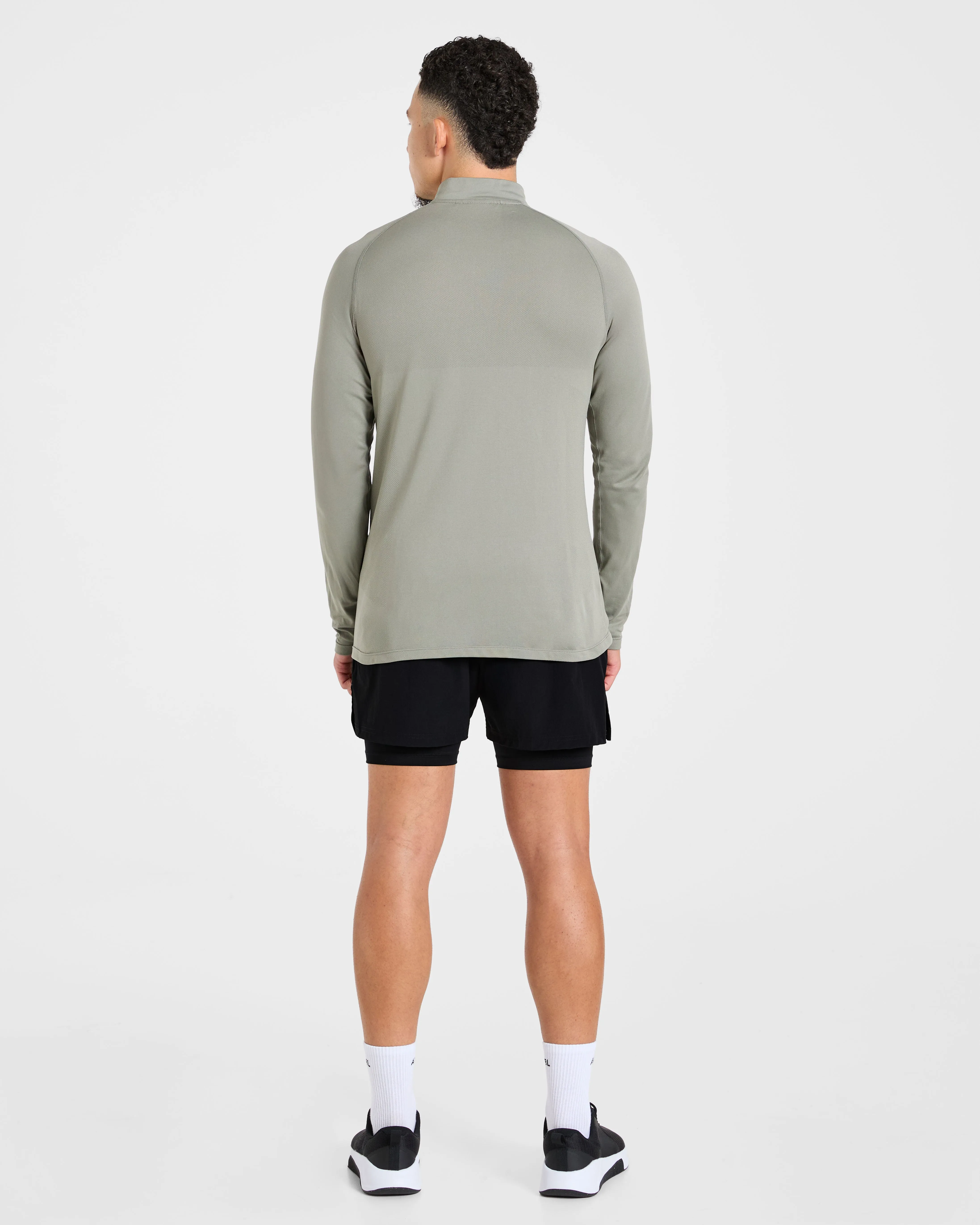 Essential Seamless 1/4 Zip Pullover - Olive sold by AYBL product image thumbnail 4
