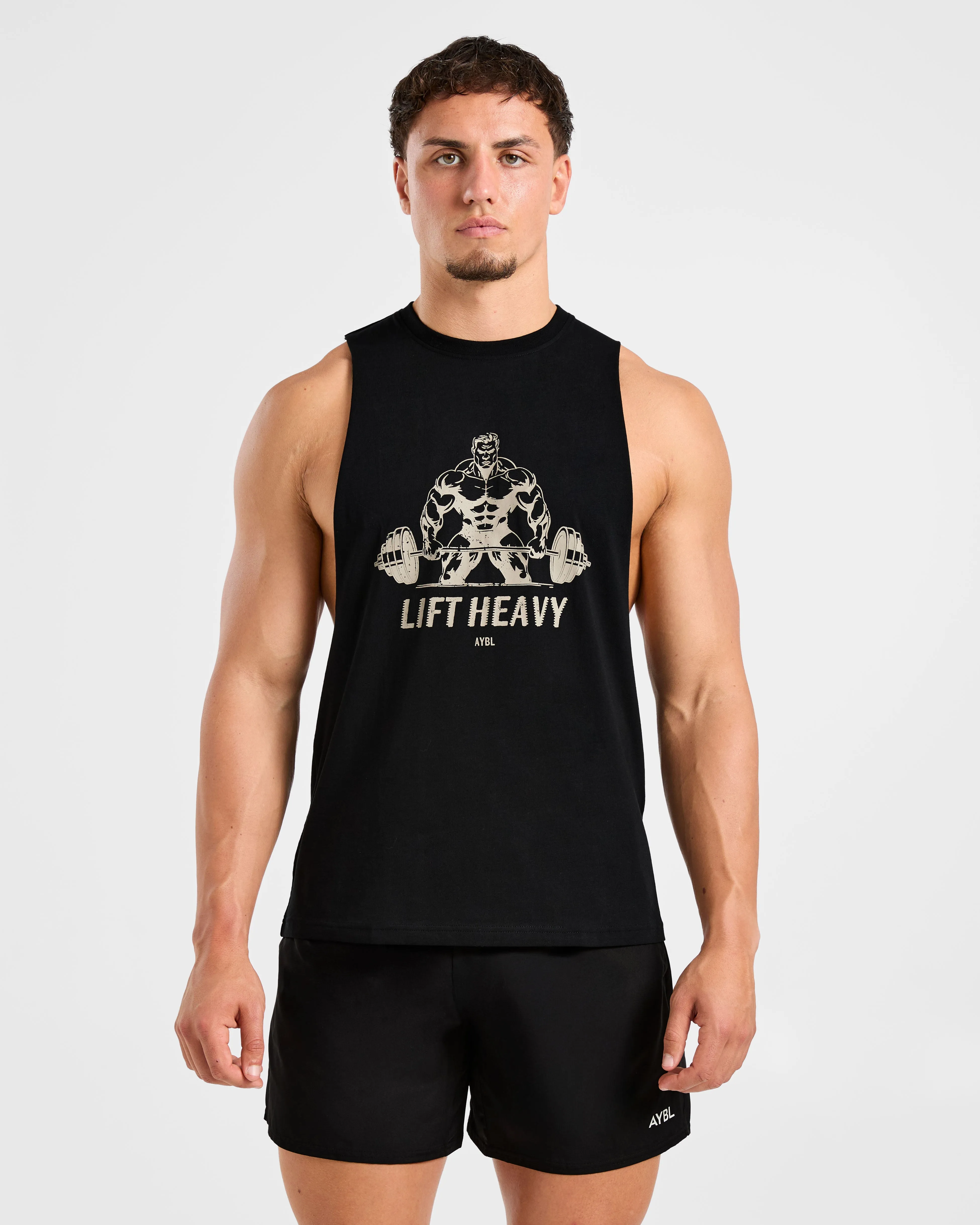 Lift Heavy Tank - Black/Off White sold by AYBL