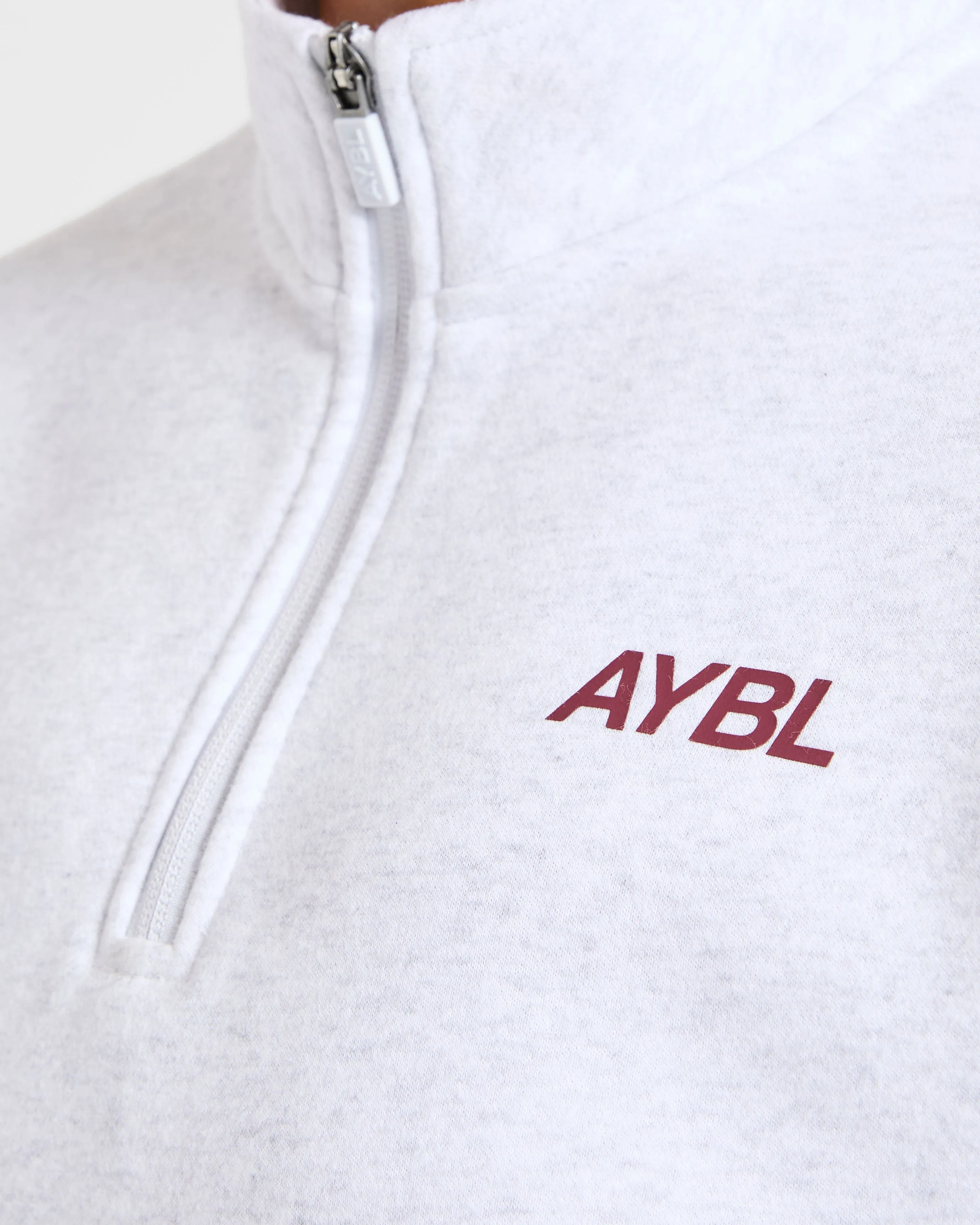 Sports Club Oversized 1/4 Zip Pullover - Grey Marl/Burgundy sold by AYBL product image thumbnail 5