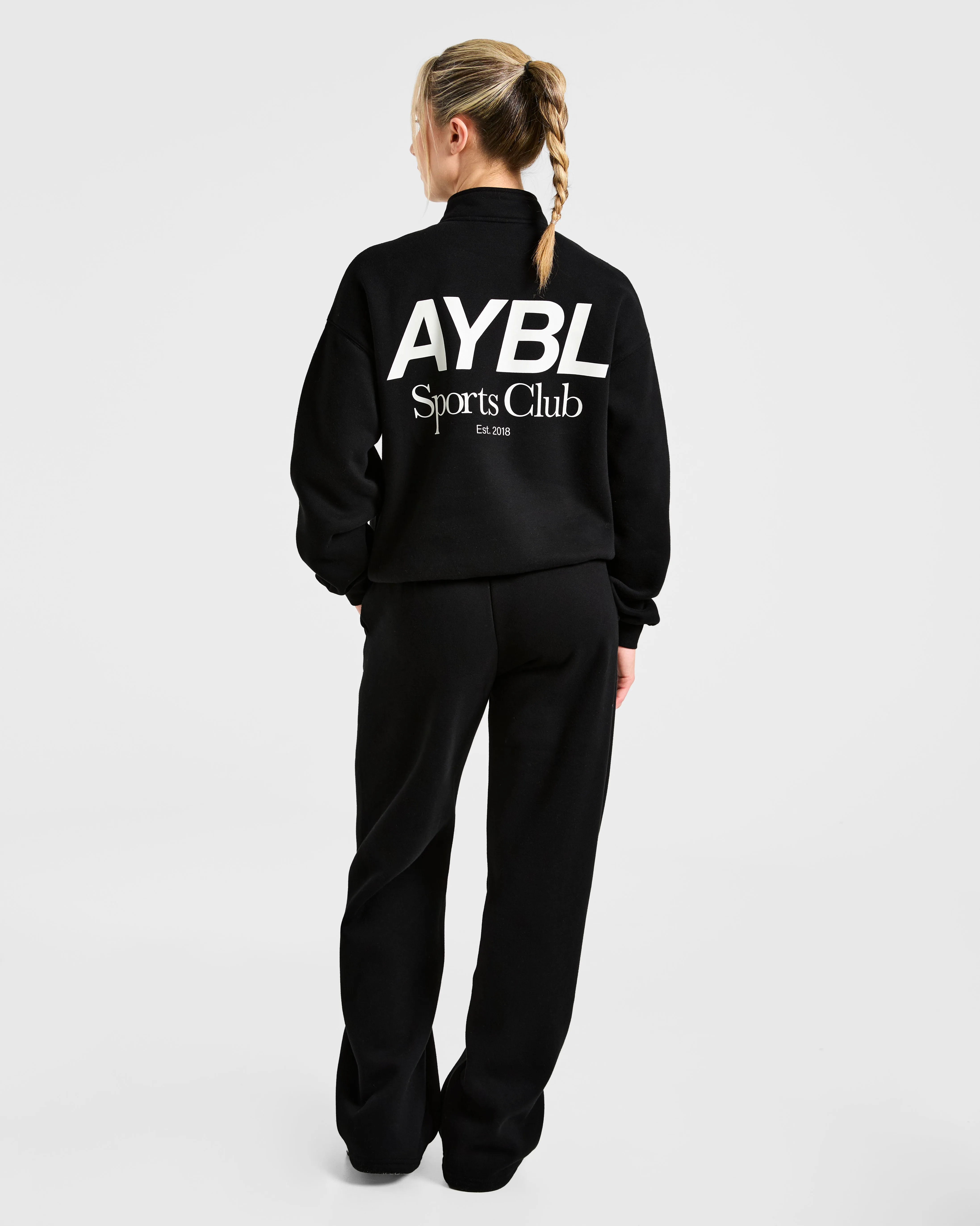 Sports Club Oversized 1/4 Zip Pullover - Black/White sold by AYBL product image thumbnail 4