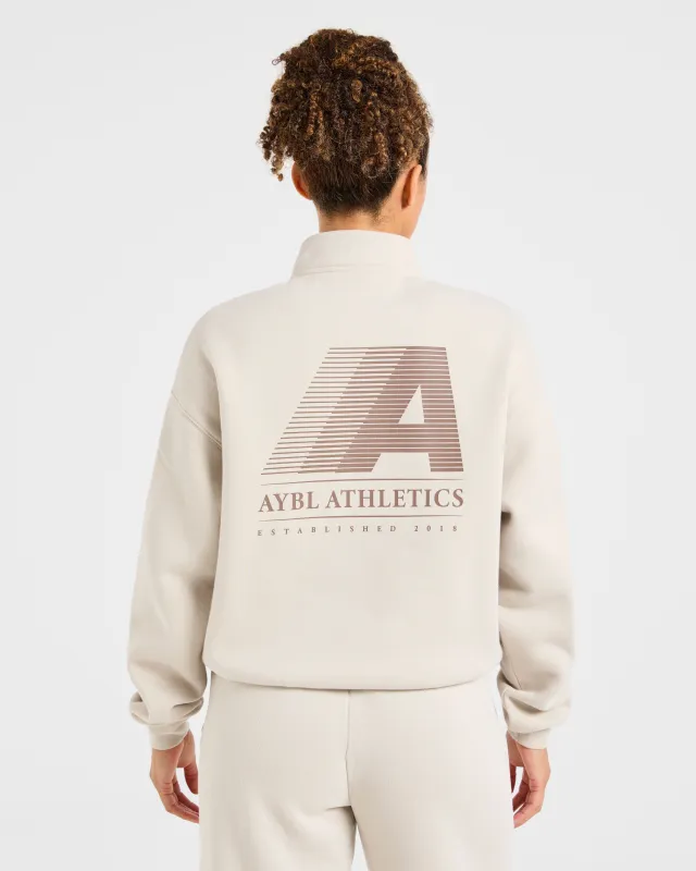 Retro Athletics Oversized 1/4 Zip Pullover - Sand made by AYBL