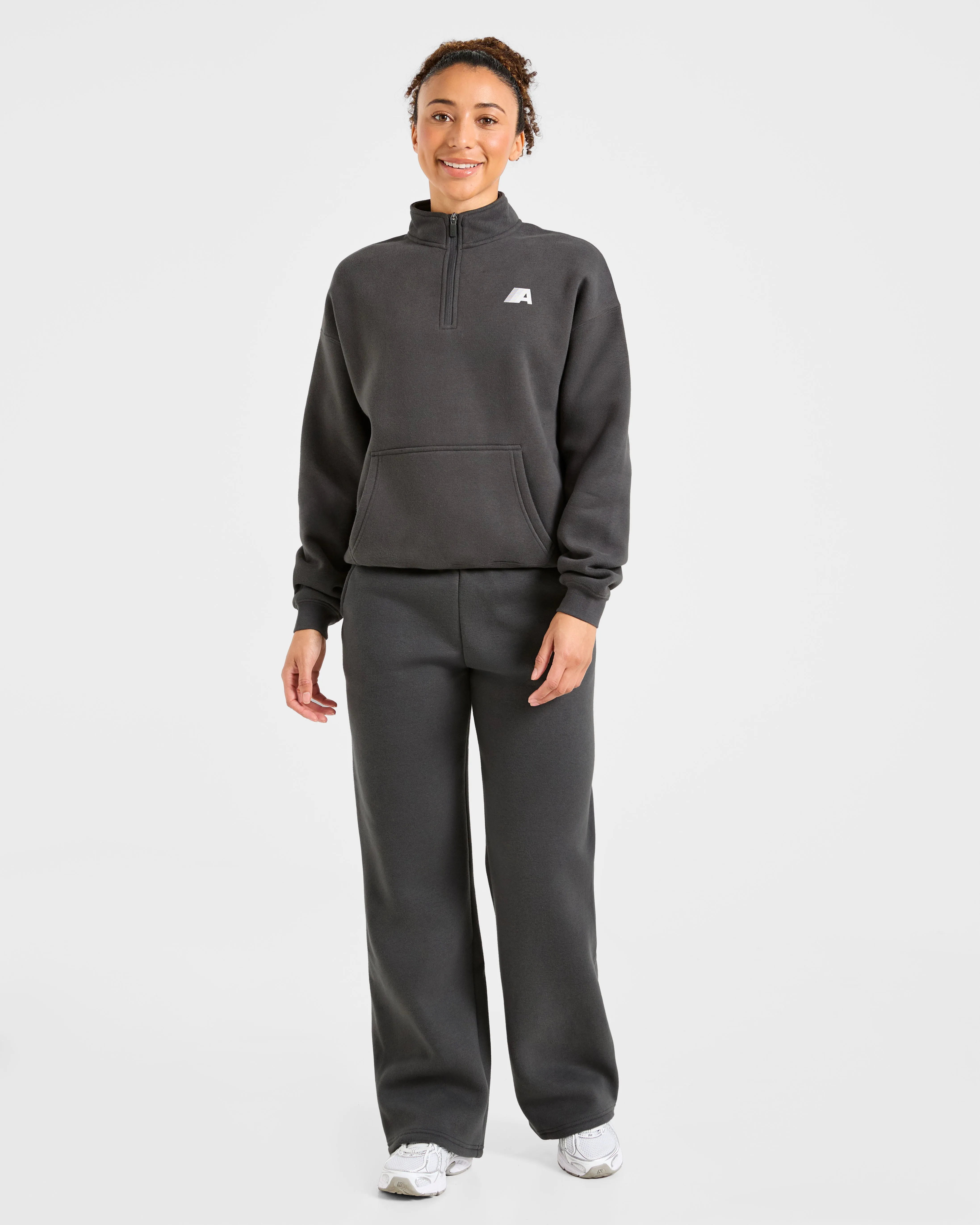 Retro Athletics Oversized 1/4 Zip Pullover - Charcoal sold by AYBL product image thumbnail 3