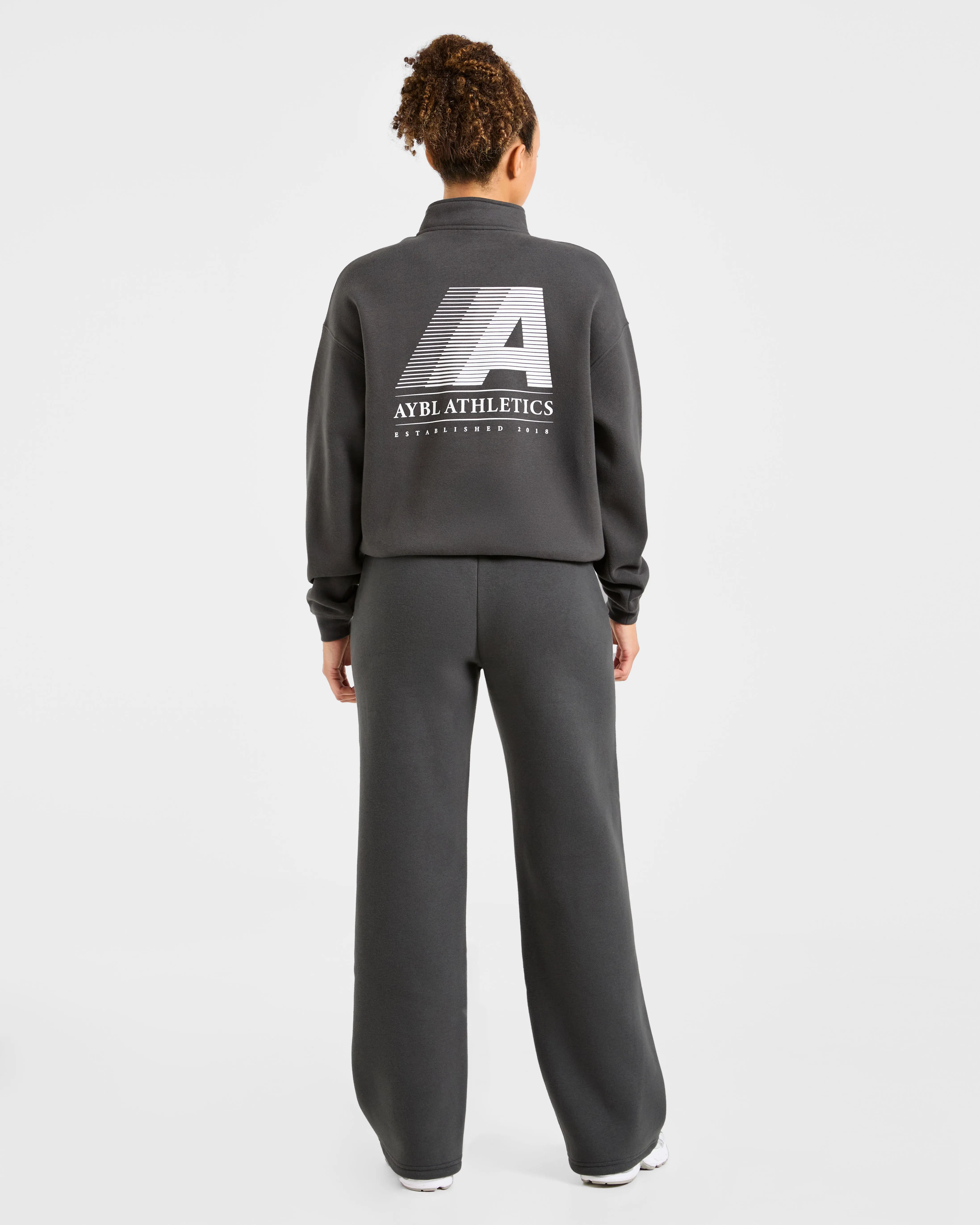 Retro Athletics Oversized 1/4 Zip Pullover - Charcoal sold by AYBL product image thumbnail 4