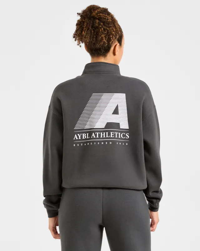 Retro Athletics Oversized 1/4 Zip Pullover - Charcoal sold by AYBL