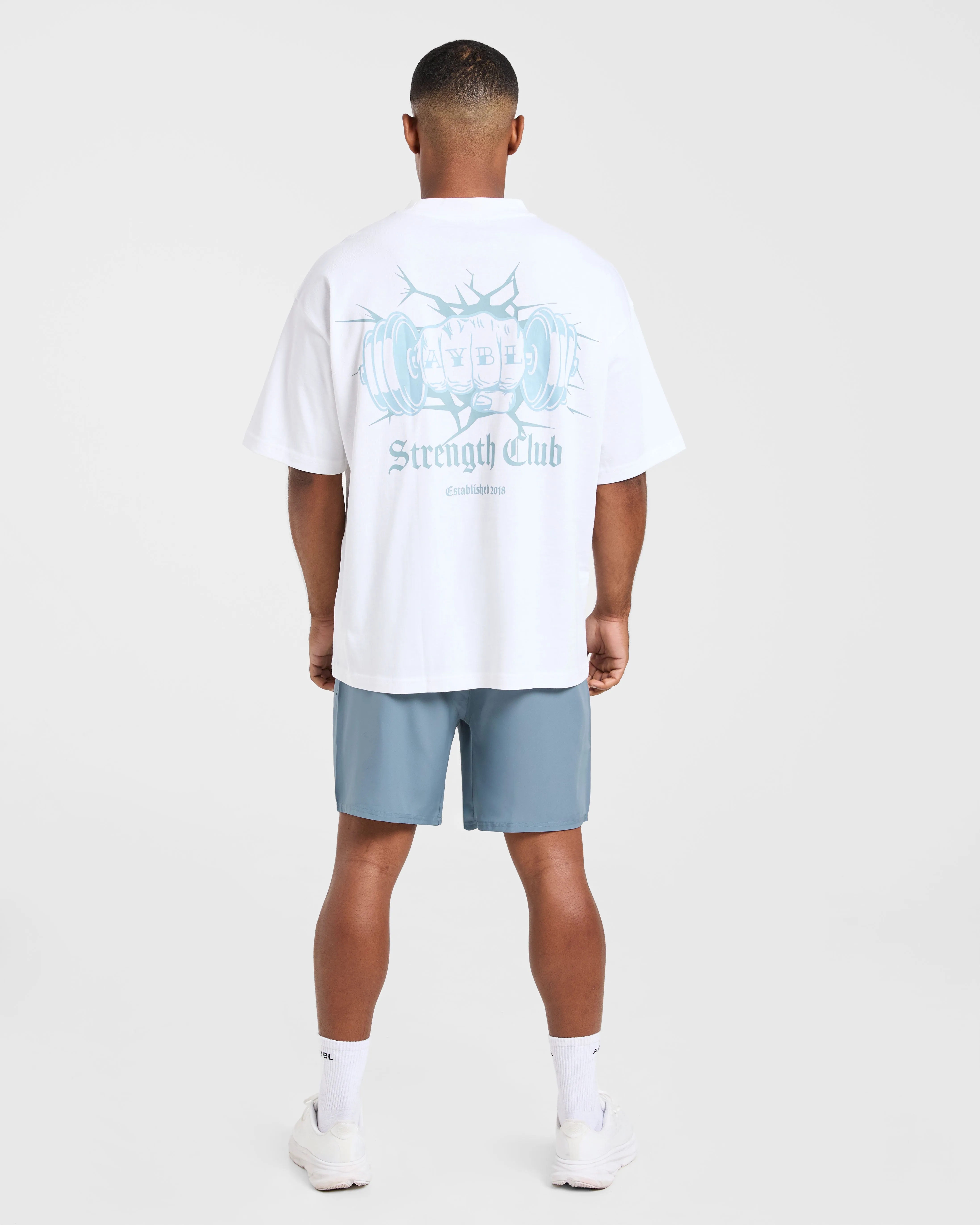 AYBL Strength Club Oversized T Shirt - White/Blue sold by AYBL product image thumbnail 4