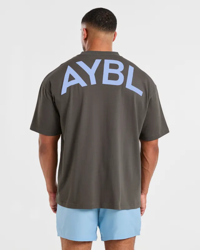 Essential Oversized T Shirt - Charcoal/Cornflower Blue sold by AYBL