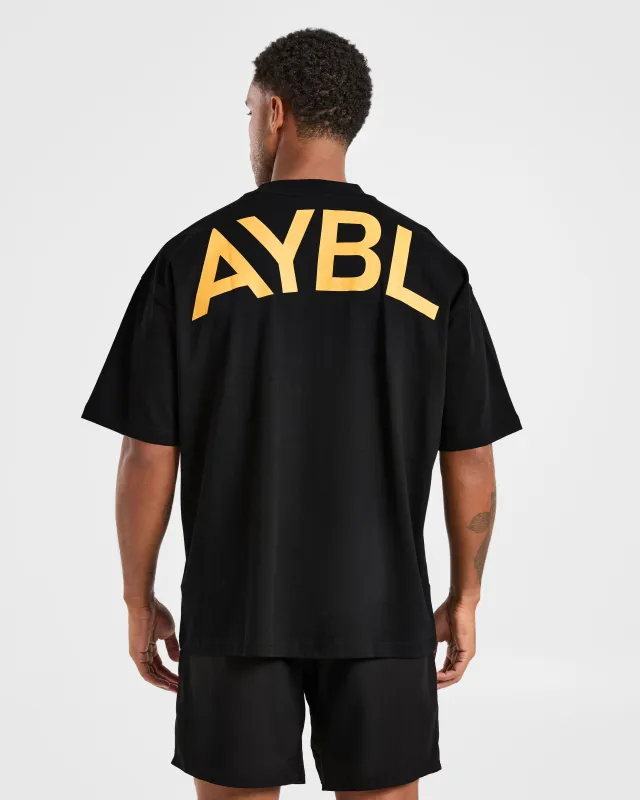 Essential Oversized T Shirt - Black/Mango Yellow sold by AYBL