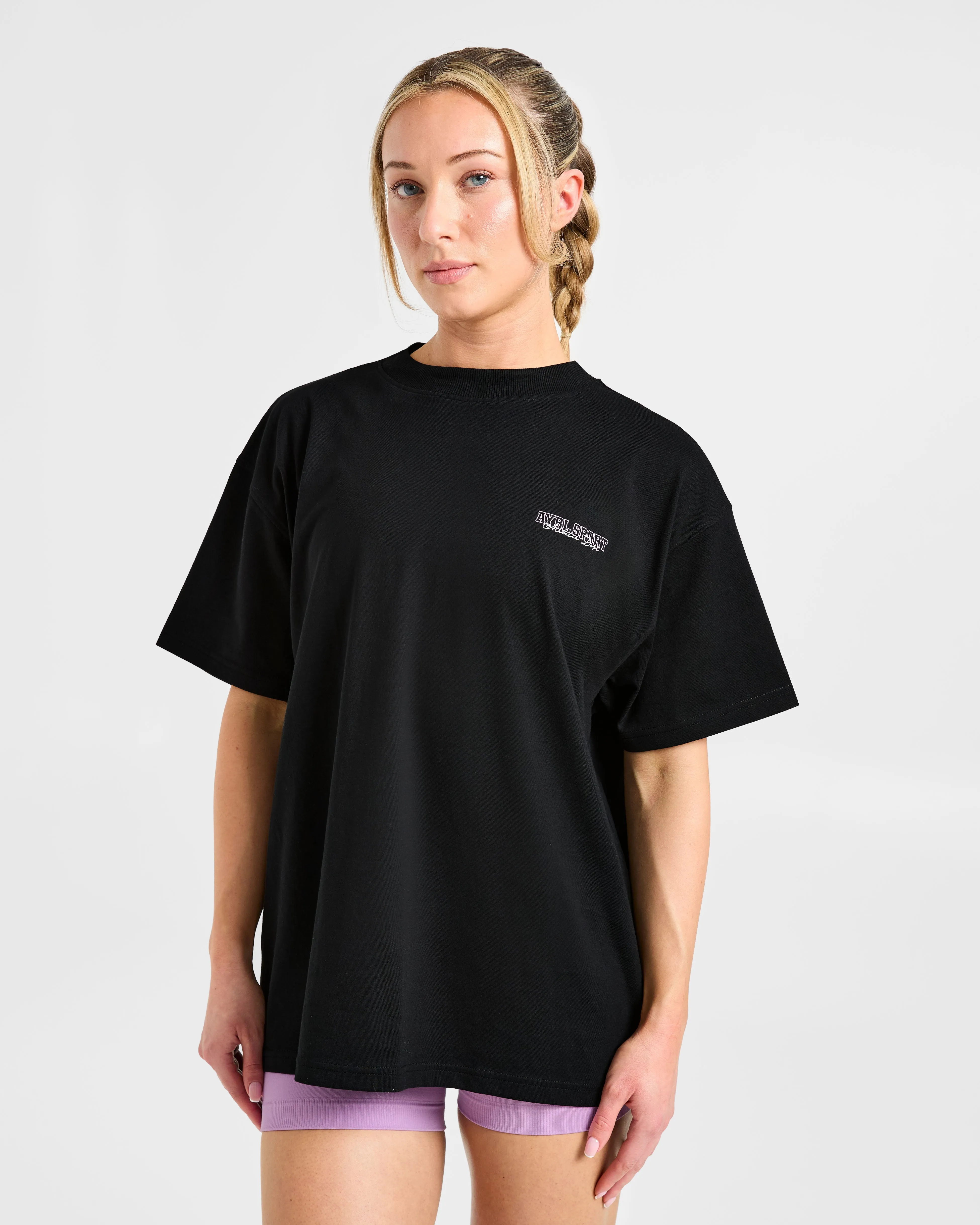 Varsity Dept. Oversized T Shirt - Black/Lilac sold by AYBL product image thumbnail 2