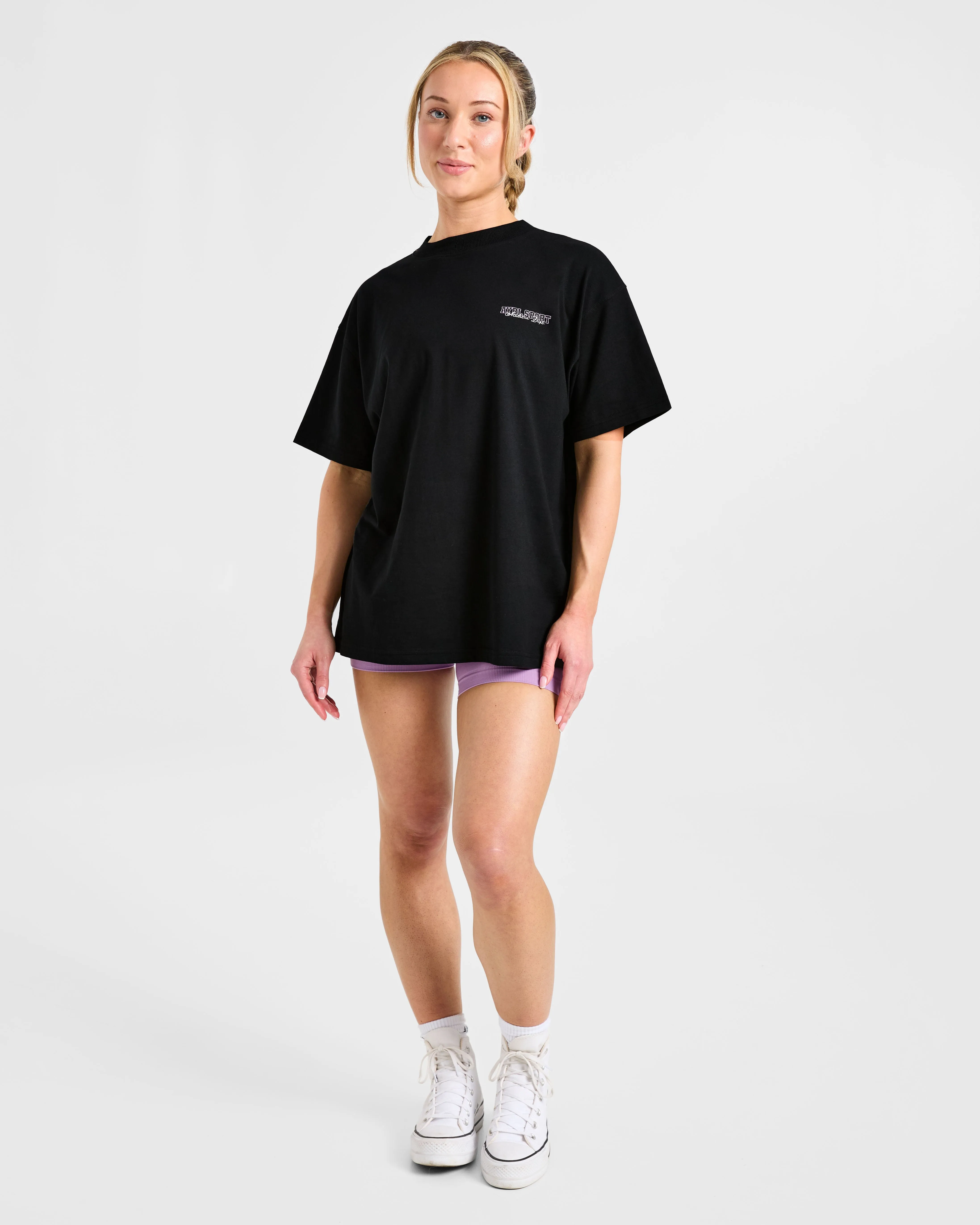 Varsity Dept. Oversized T Shirt - Black/Lilac sold by AYBL product image thumbnail 3