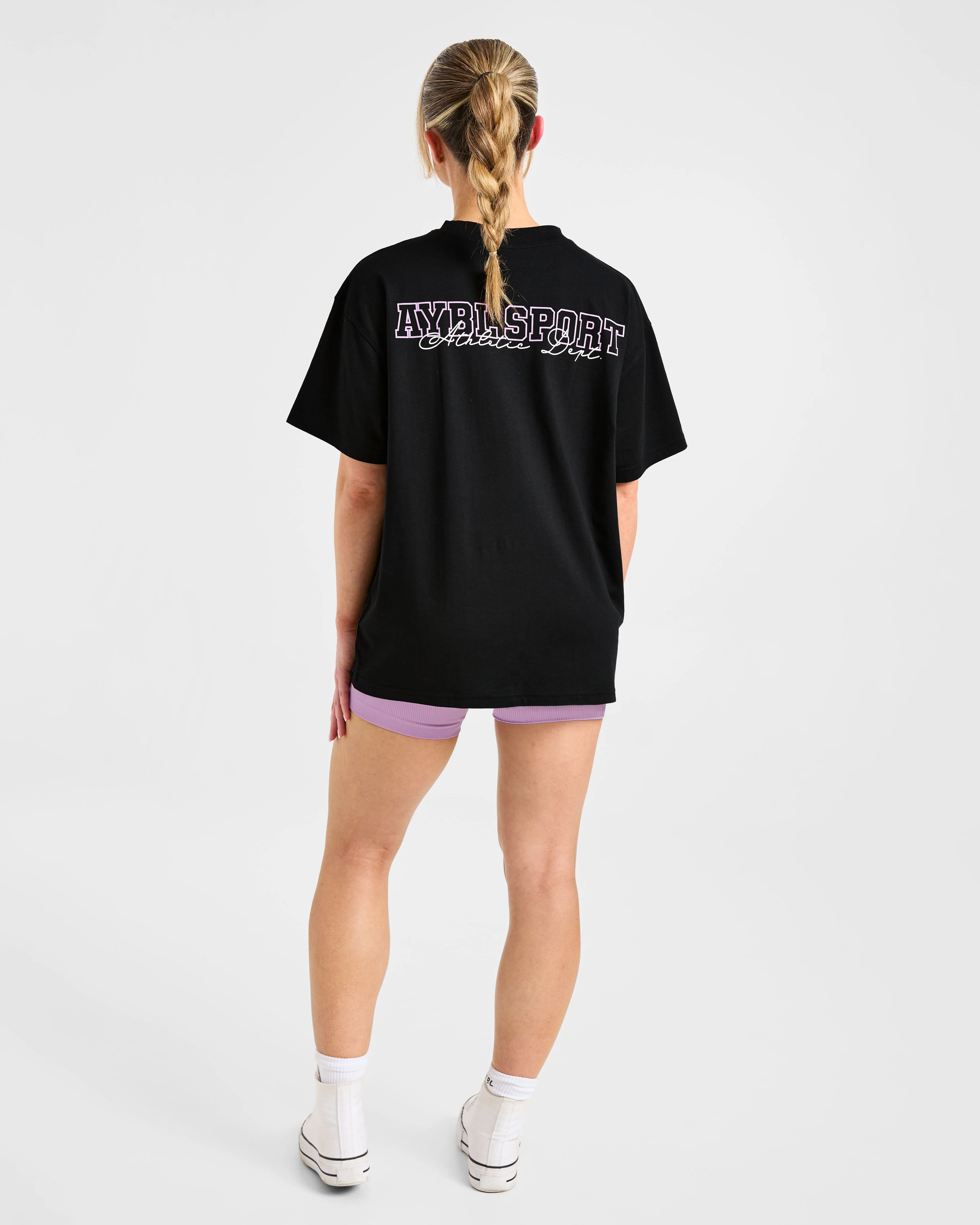 Varsity Dept. Oversized T Shirt - Black/Lilac sold by AYBL product image thumbnail 4